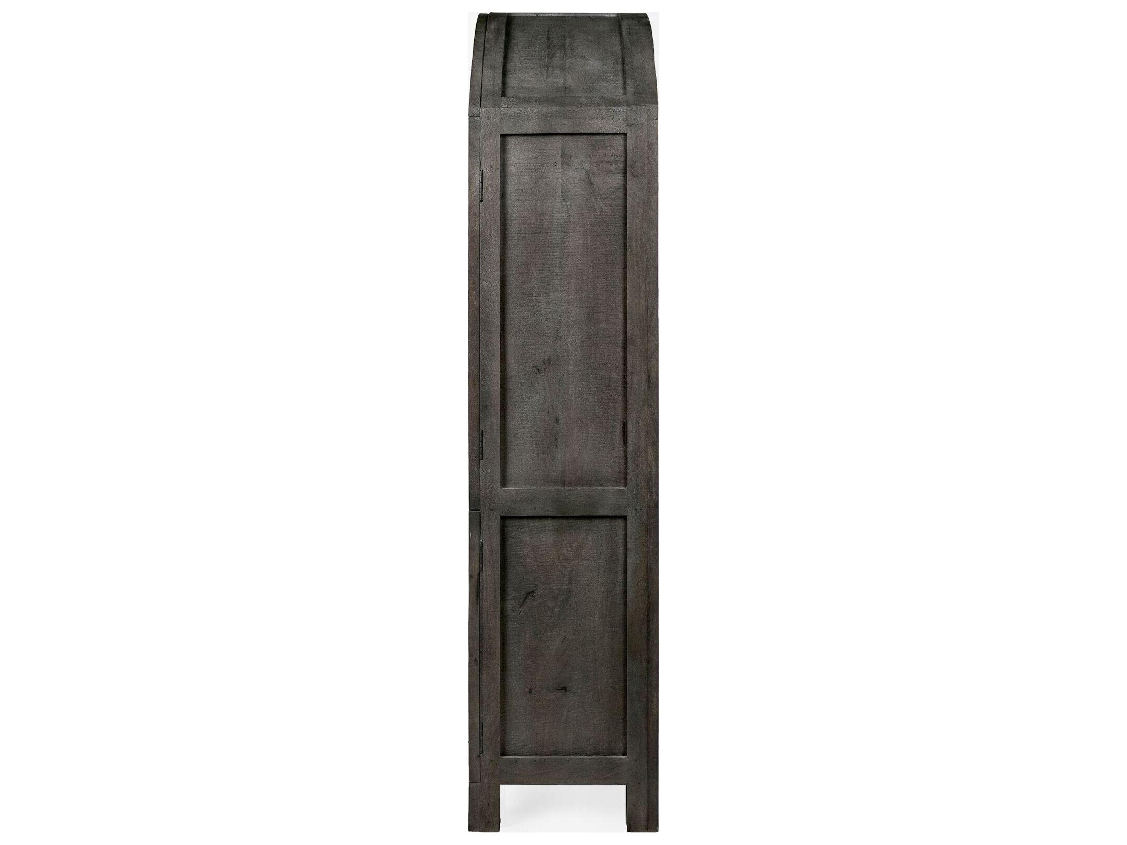 Mercana Barrett 48.5L X 17.25W X 73H Gray Solid Wood Display Cabinet