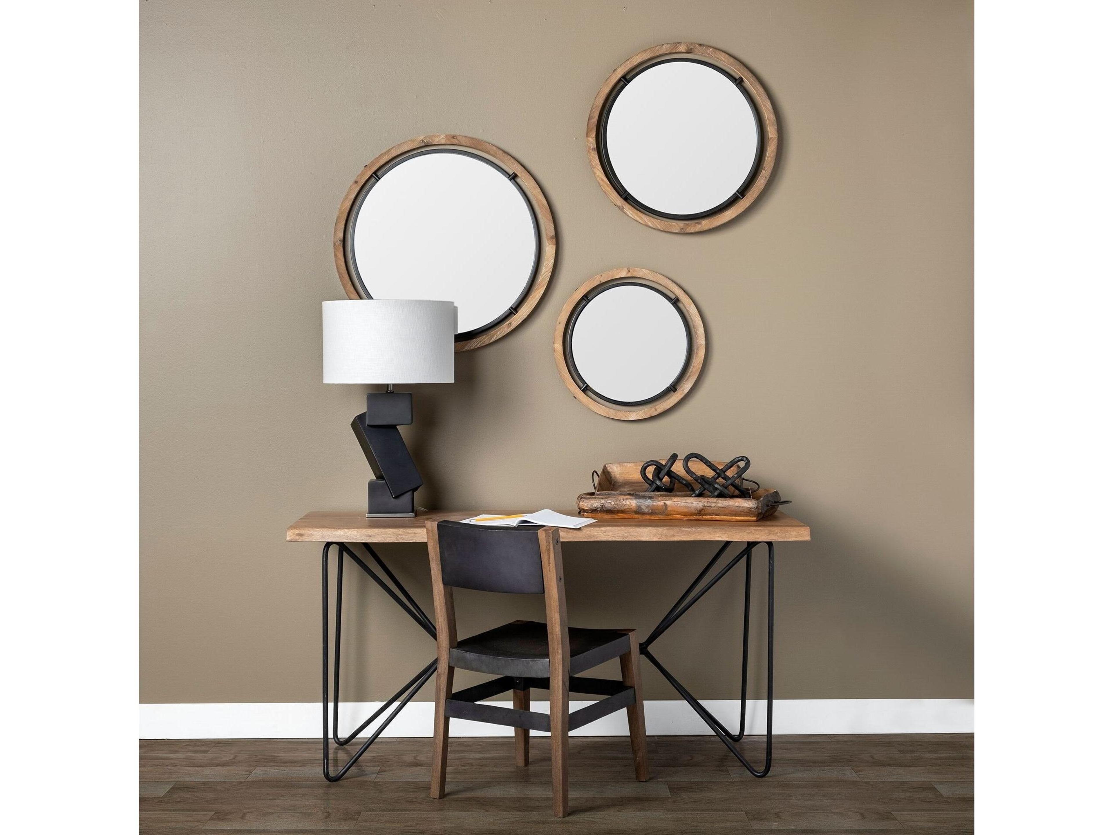 Mercana Nell I Black Iron Seat Solid Brown Wooden Base Dining Chair