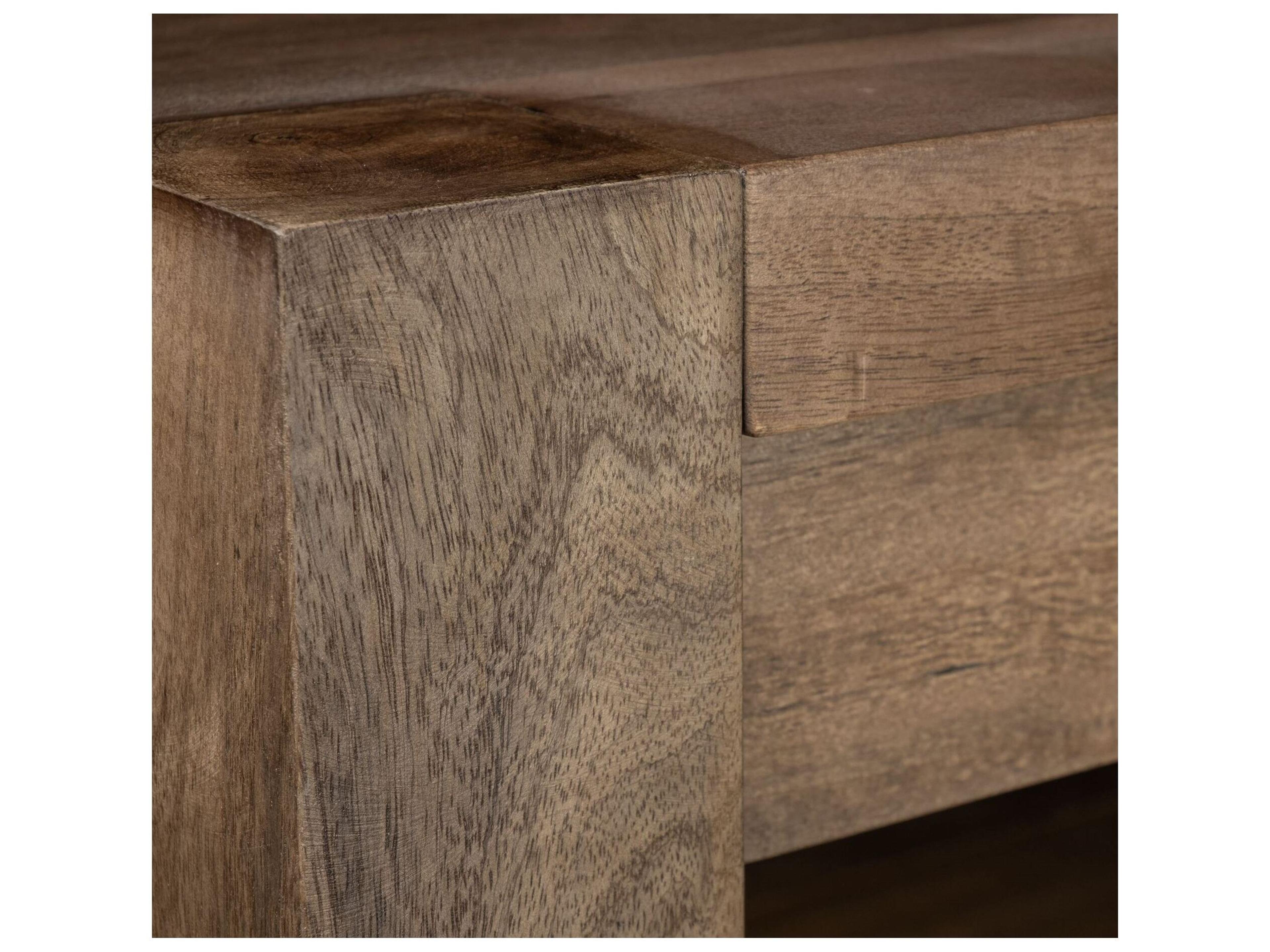 Mercana Emeril Brown Solid Wood Two-Tier Smooth Counter Top Kitchen Island