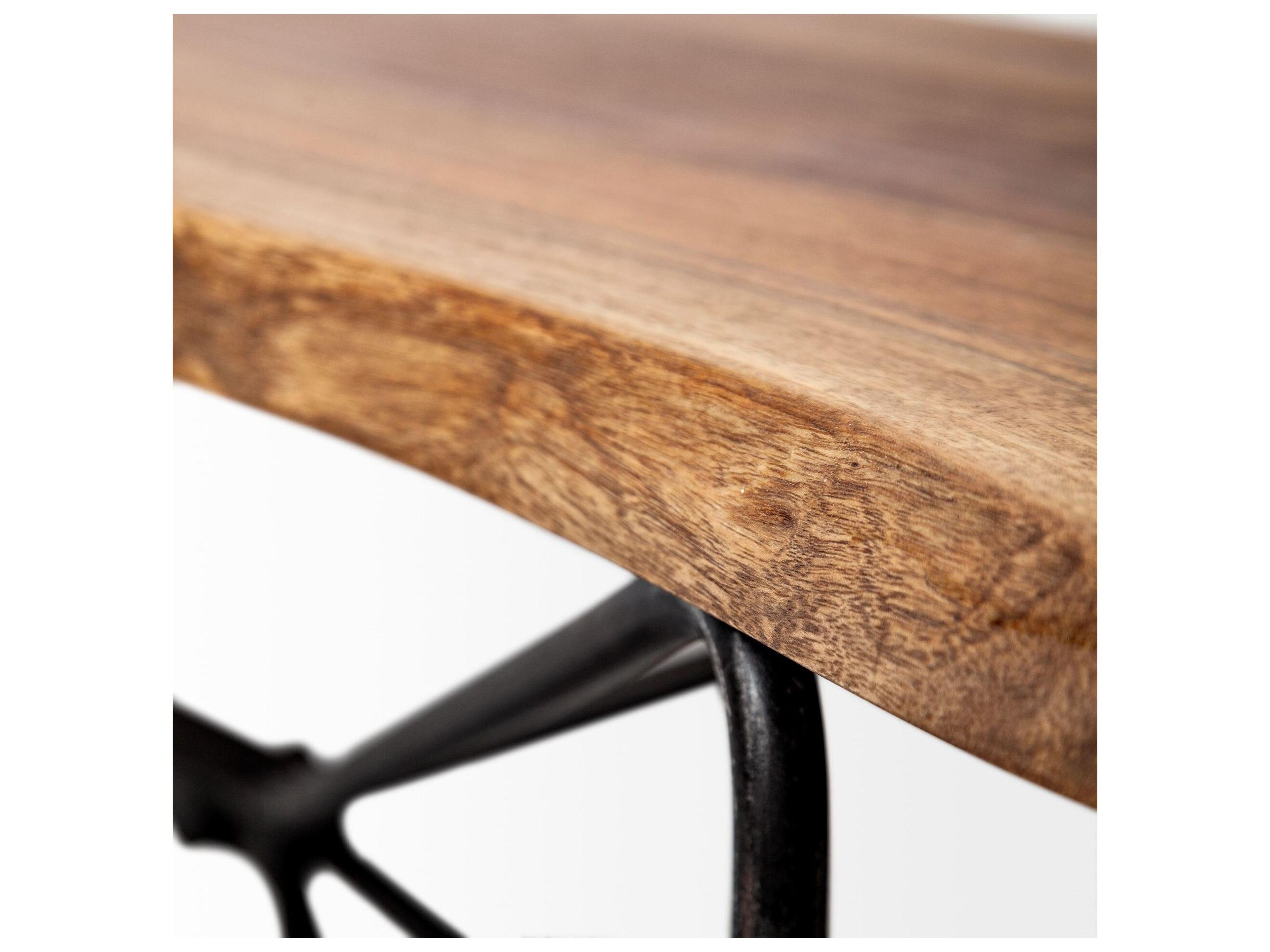 Mercana Papillion III 66x18 Natural Solid Wood and Iron Dining Bench