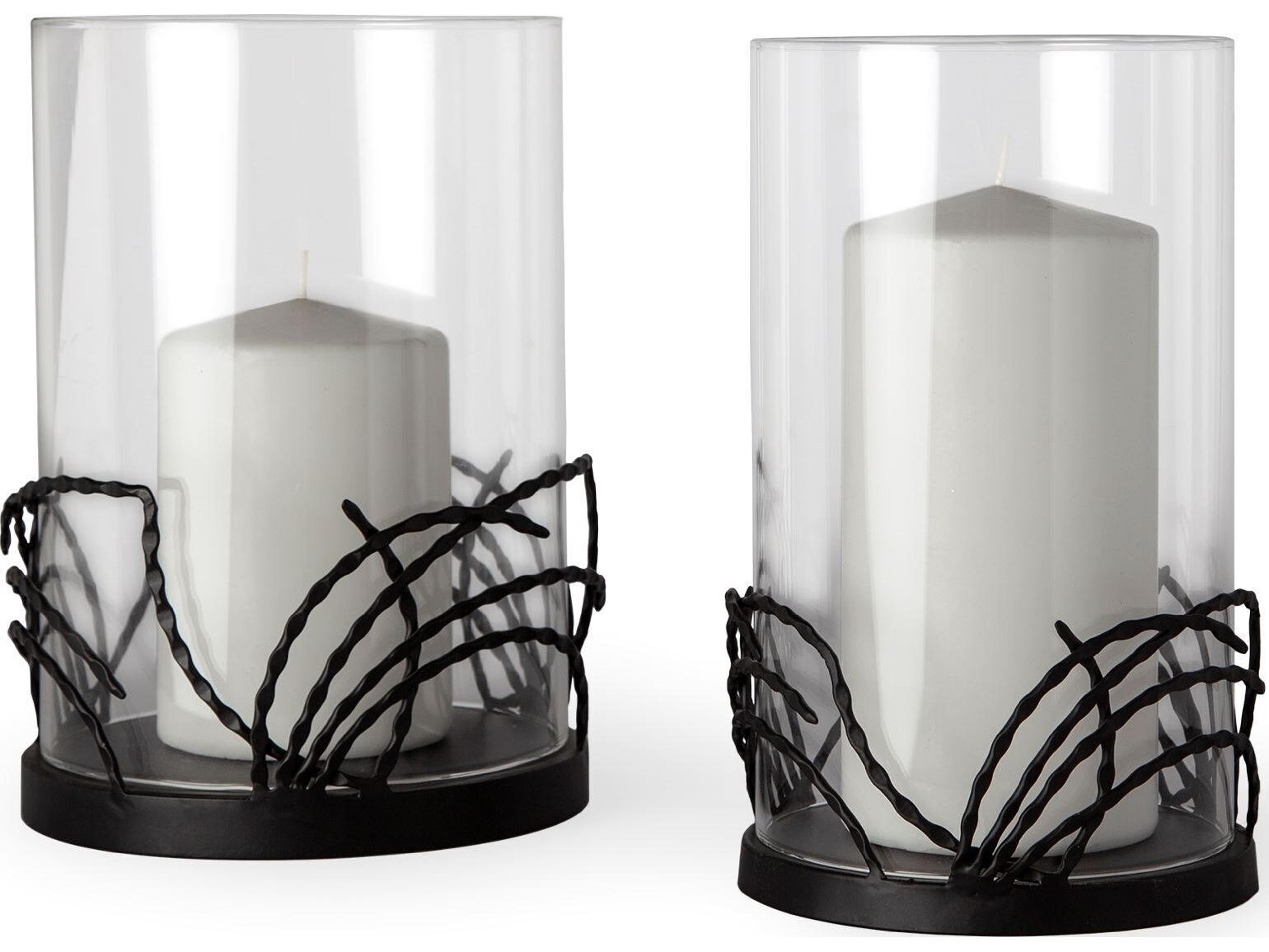 Mercana Cutlass I Set of Two Black Metal Base Table Candle Holders