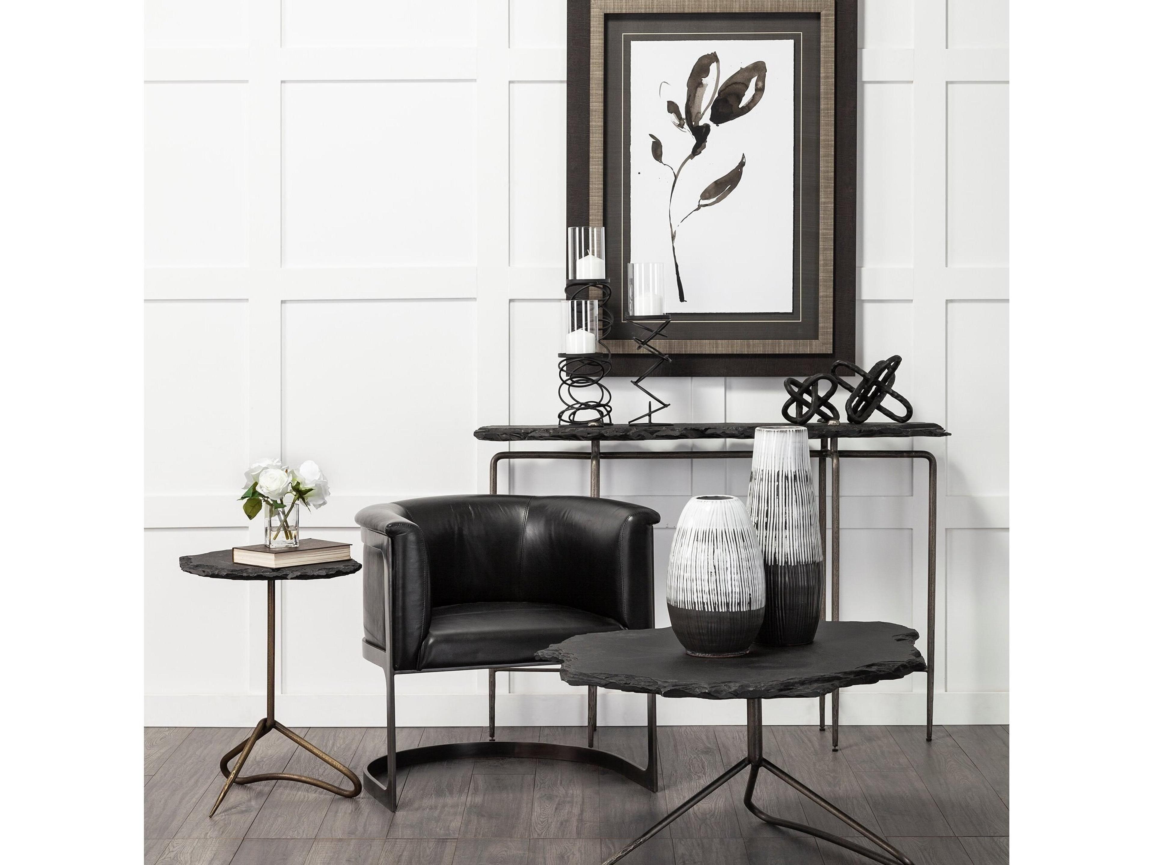 Mercana Omega II Medium Black Metal Stacked Ring Table Candle Holder