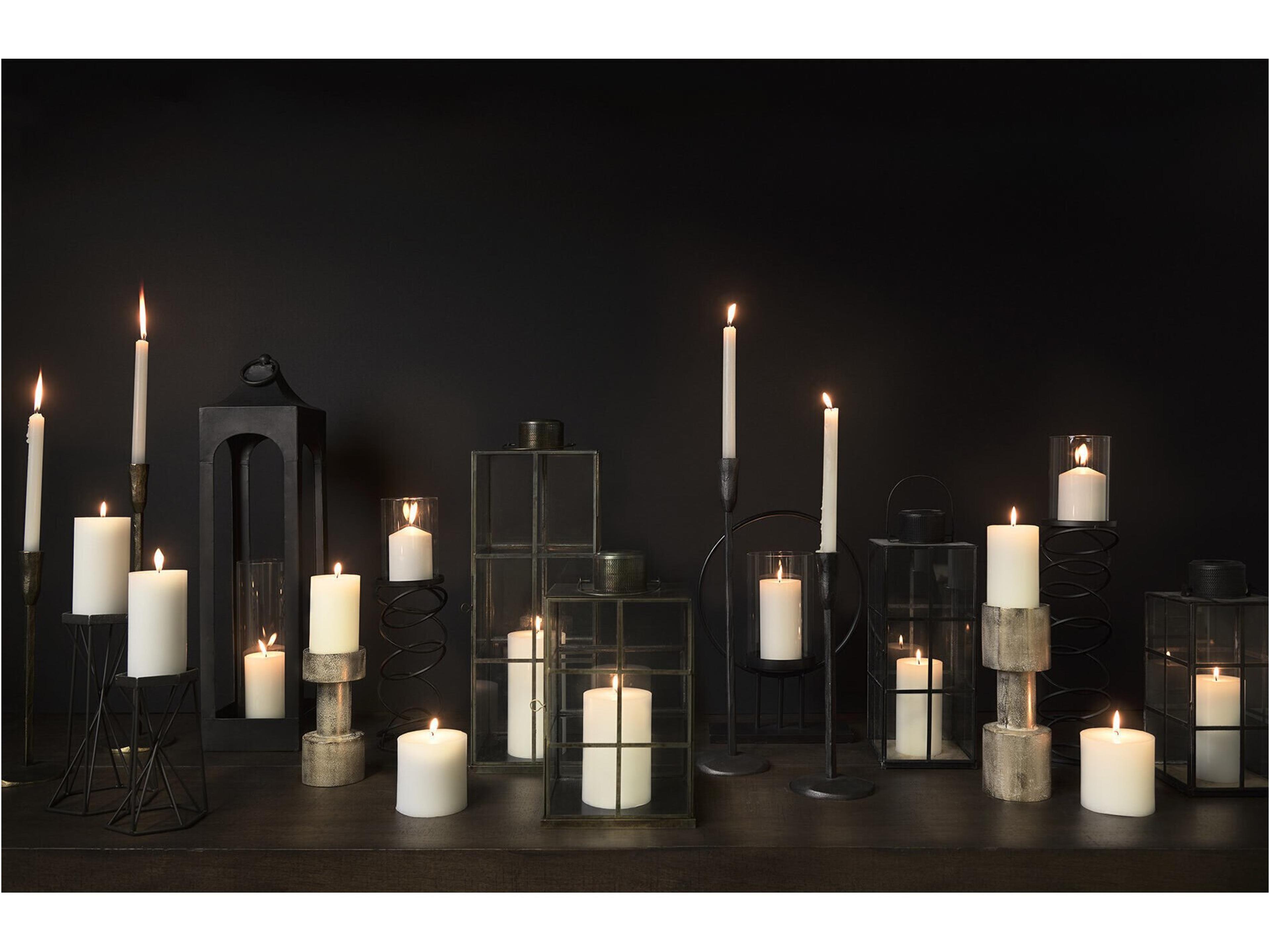 Mercana Omega II Medium Black Metal Stacked Ring Table Candle Holder