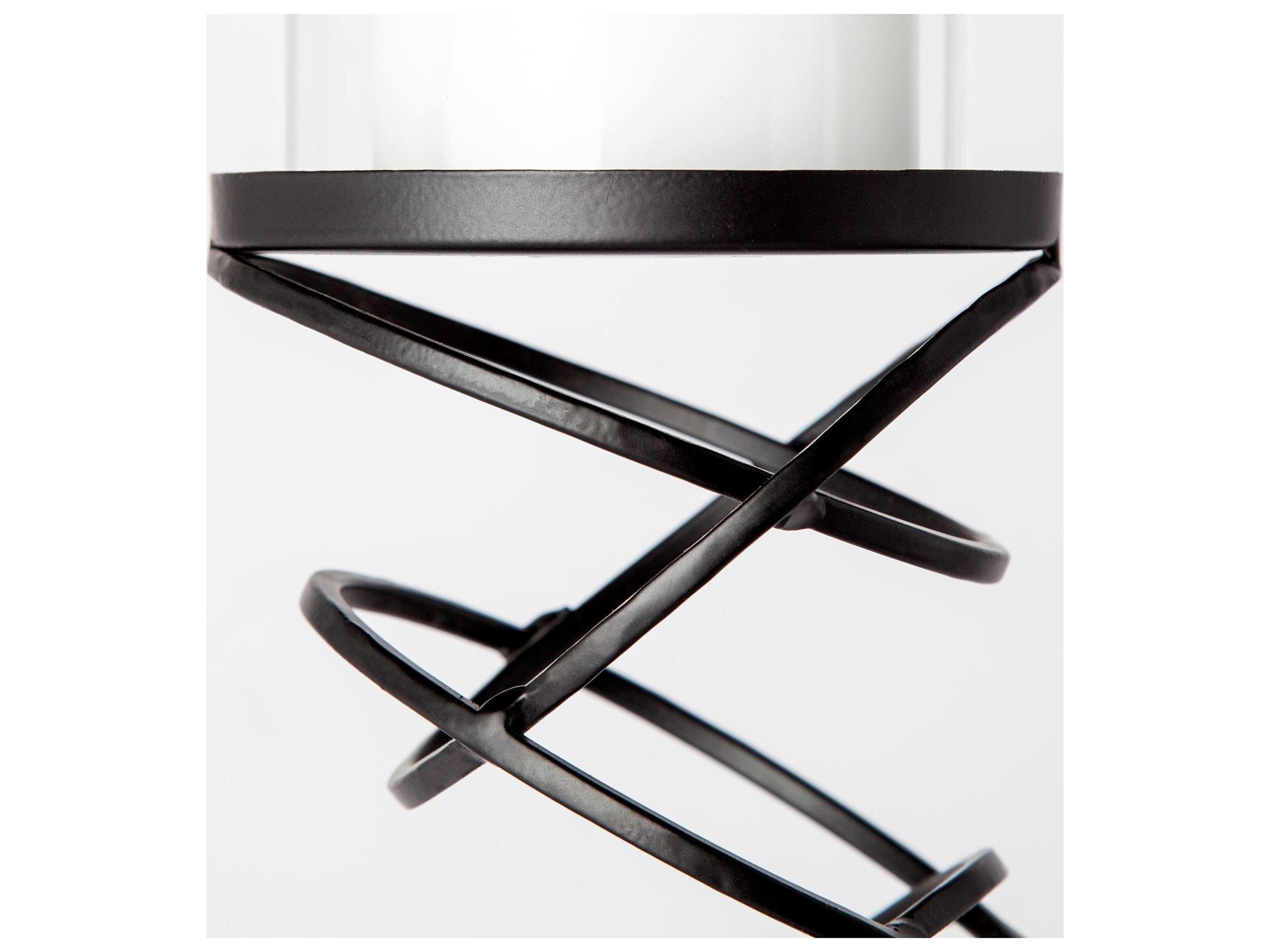 Mercana Omega II Medium Black Metal Stacked Ring Table Candle Holder