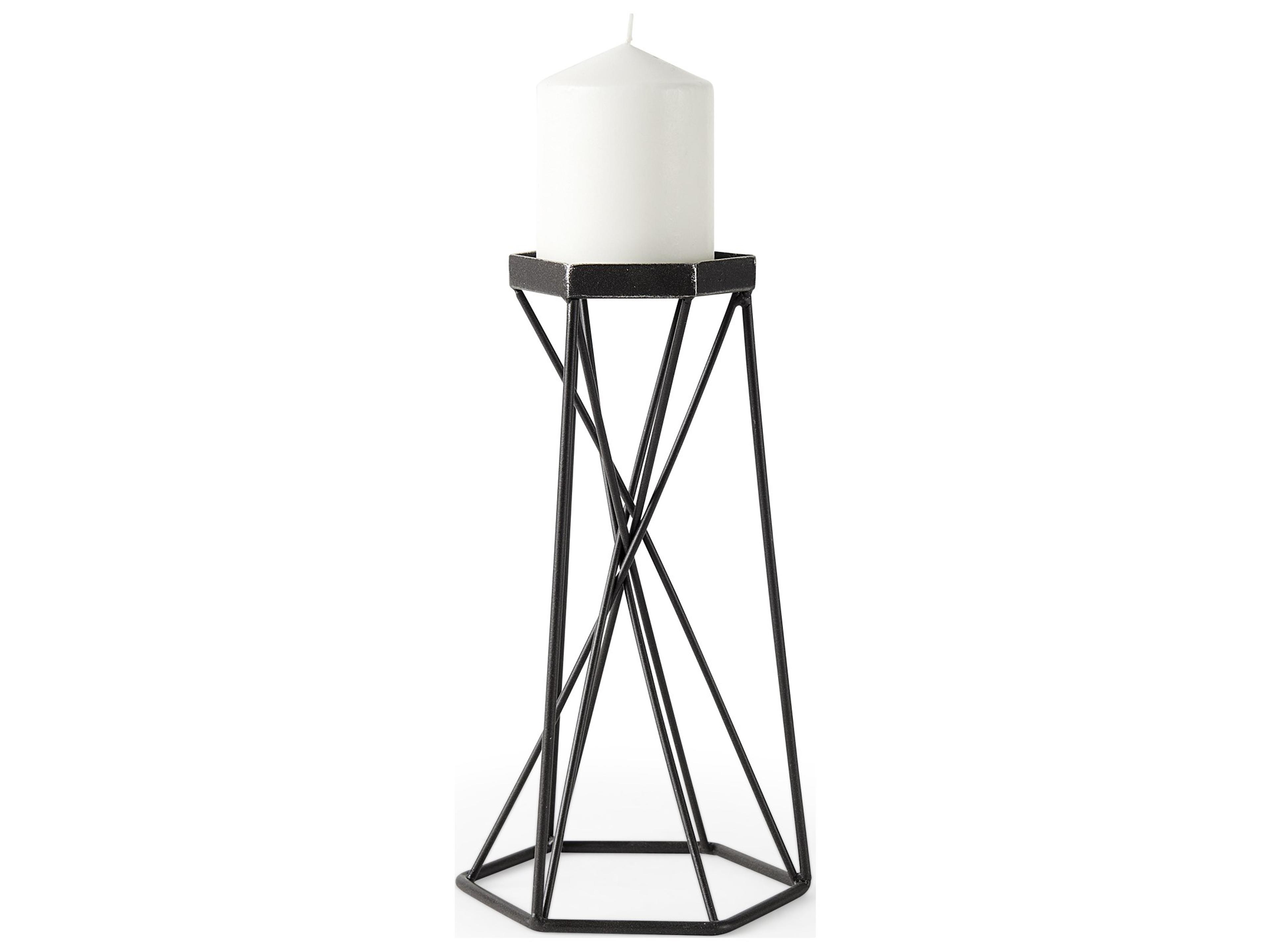 Sixx II Large Antiqued Metal Hexagonal Table Candle Holder