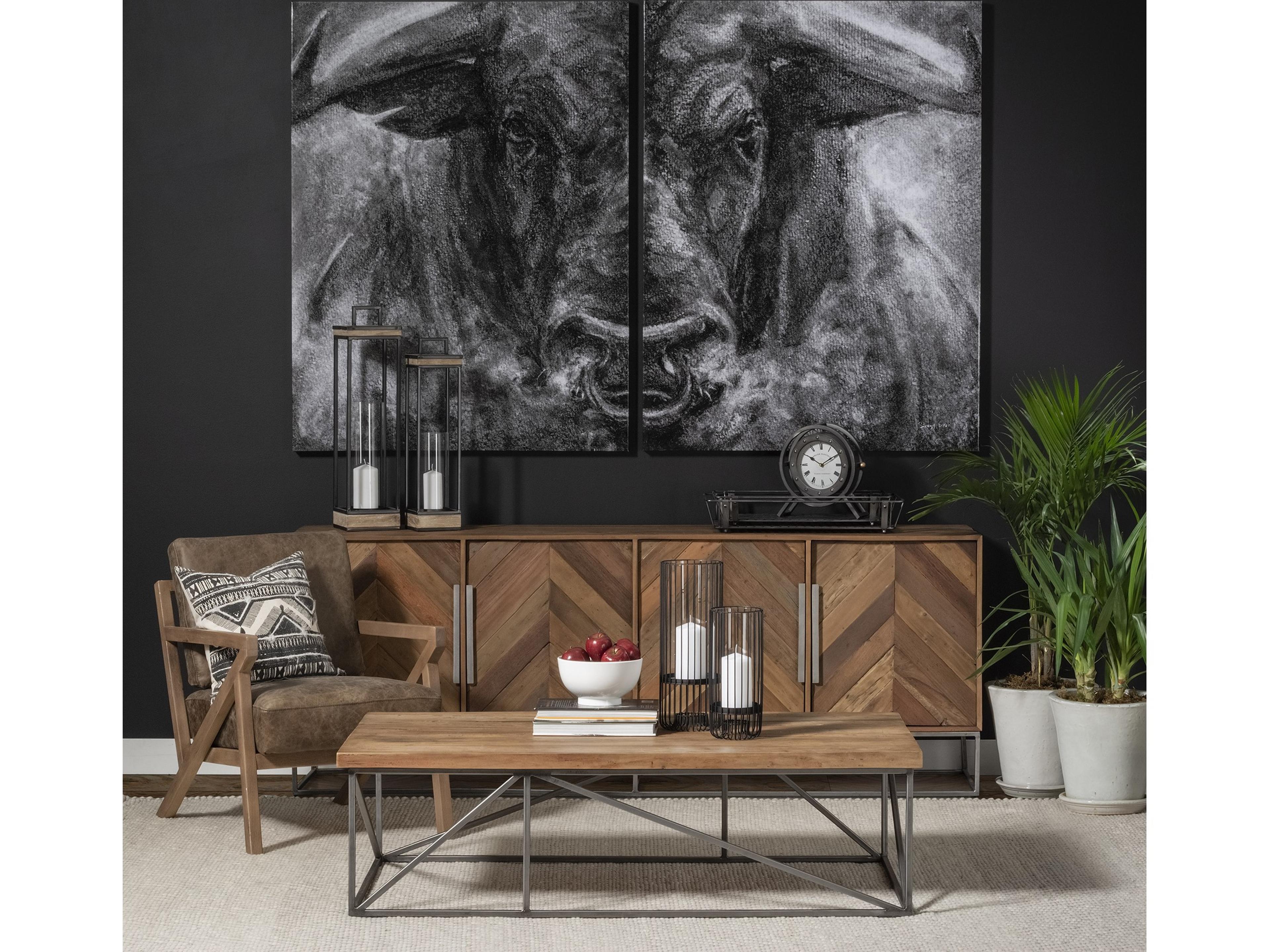 Mercana Velo II Large Black Metal Cylindrical Table Candle Holder