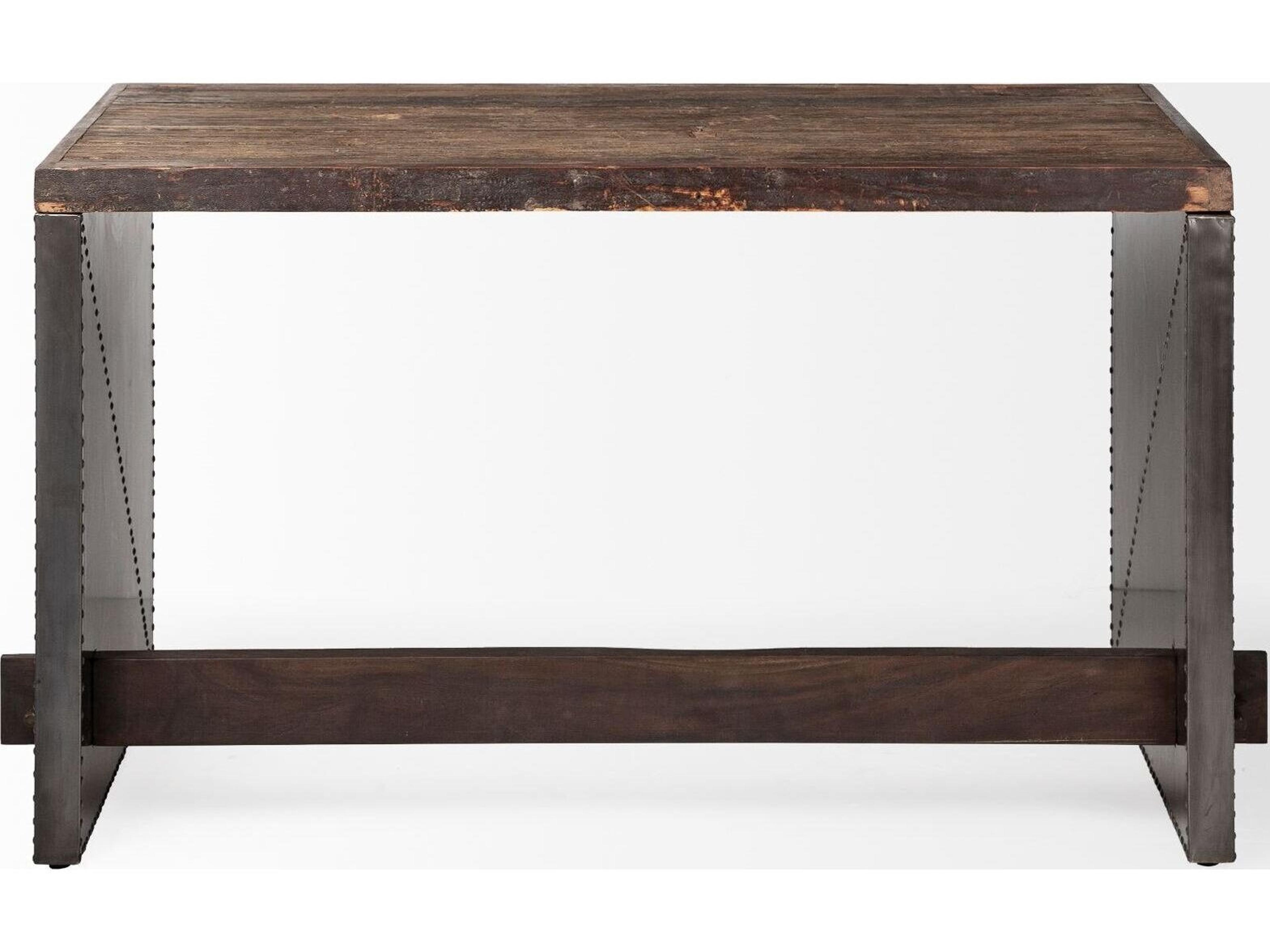 Mercana Orwell 52L x 28W Brown Wood Top Metal Cladded Frame Office Desk