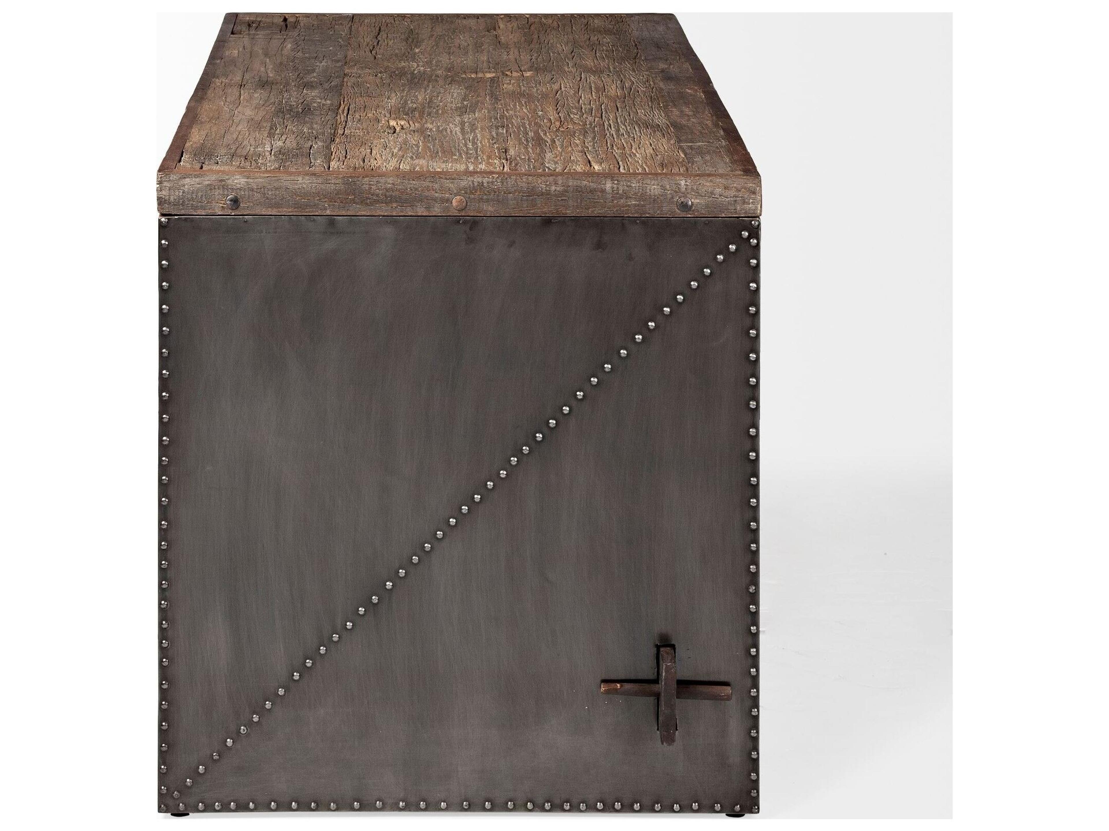 Mercana Orwell 52L x 28W Brown Wood Top Metal Cladded Frame Office Desk