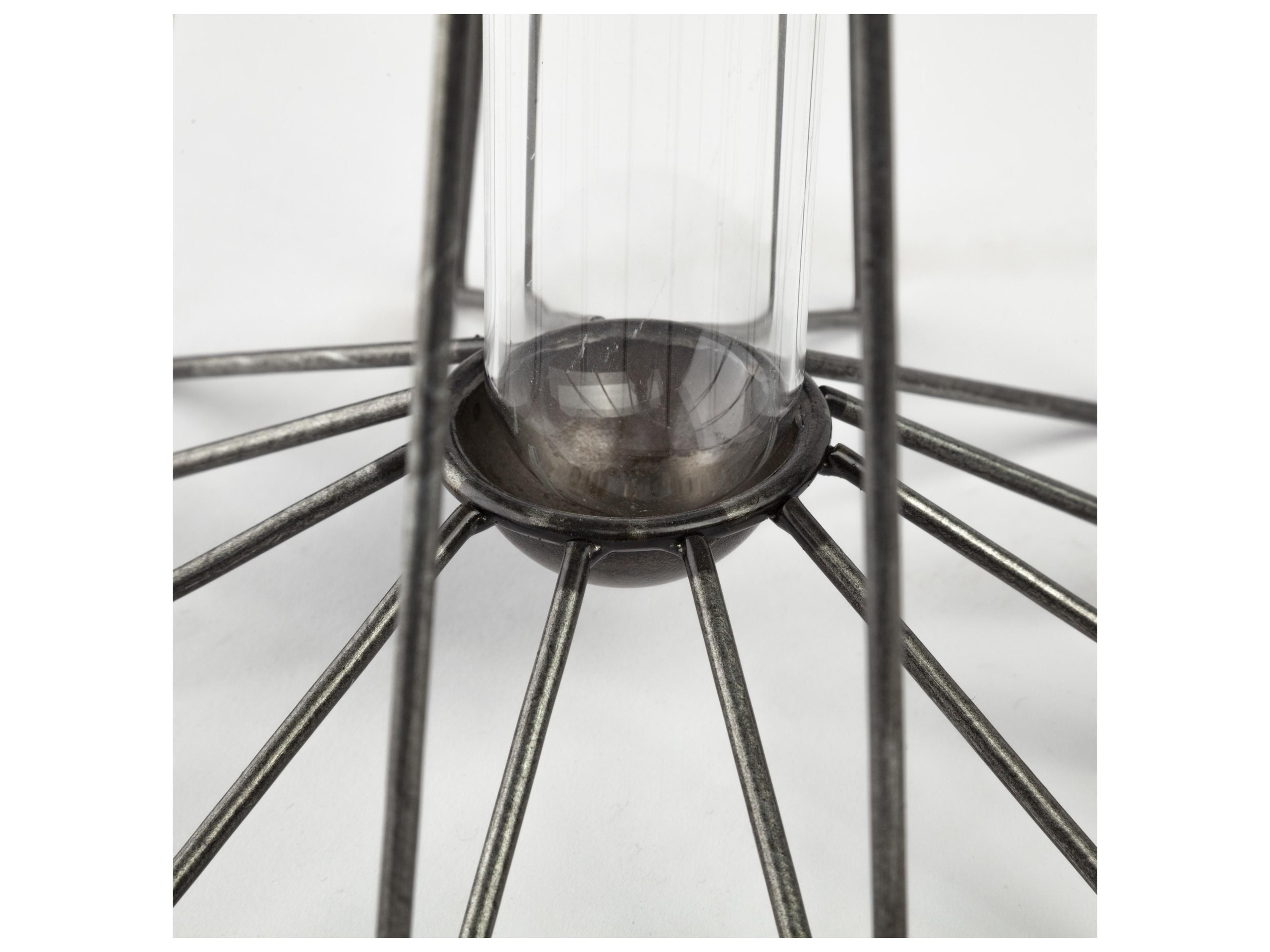 Mercana Madeline II Large Gunmetal Gray Metal Glass Test Tube Vase