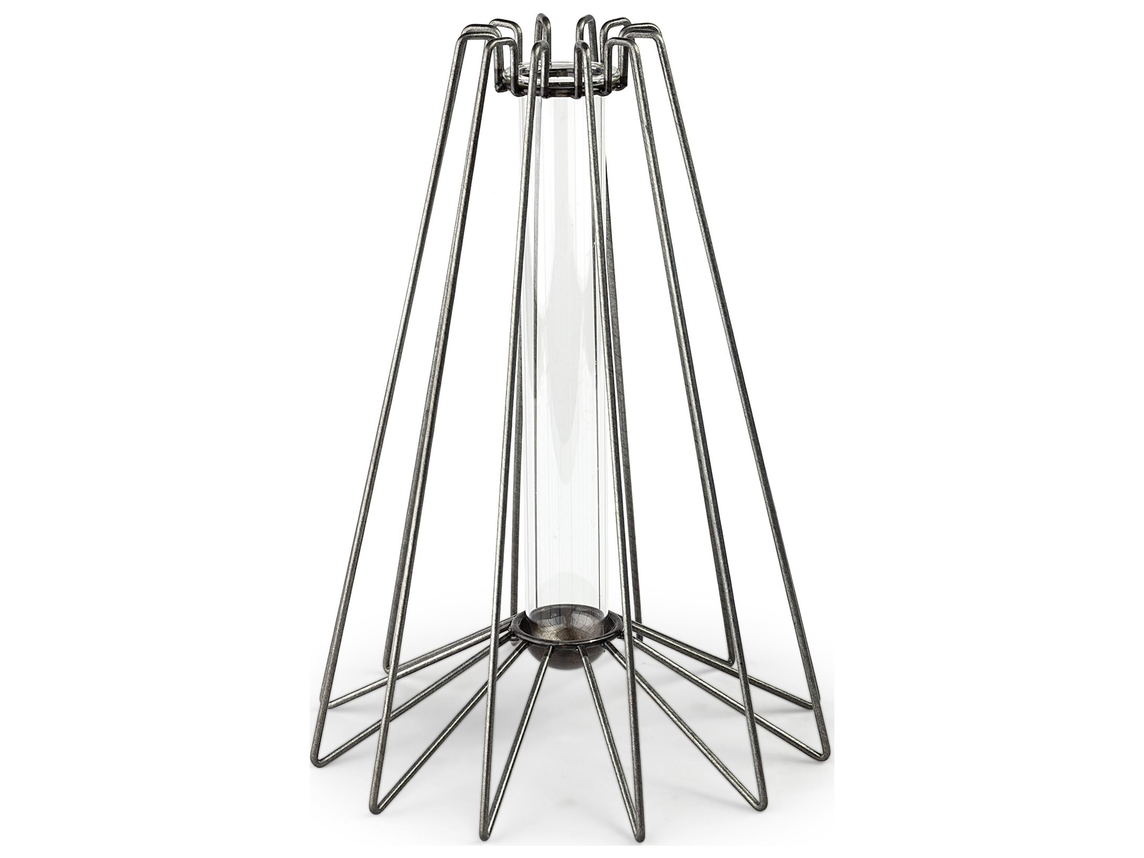 Mercana Madeline II Large Gunmetal Gray Metal Glass Test Tube Vase