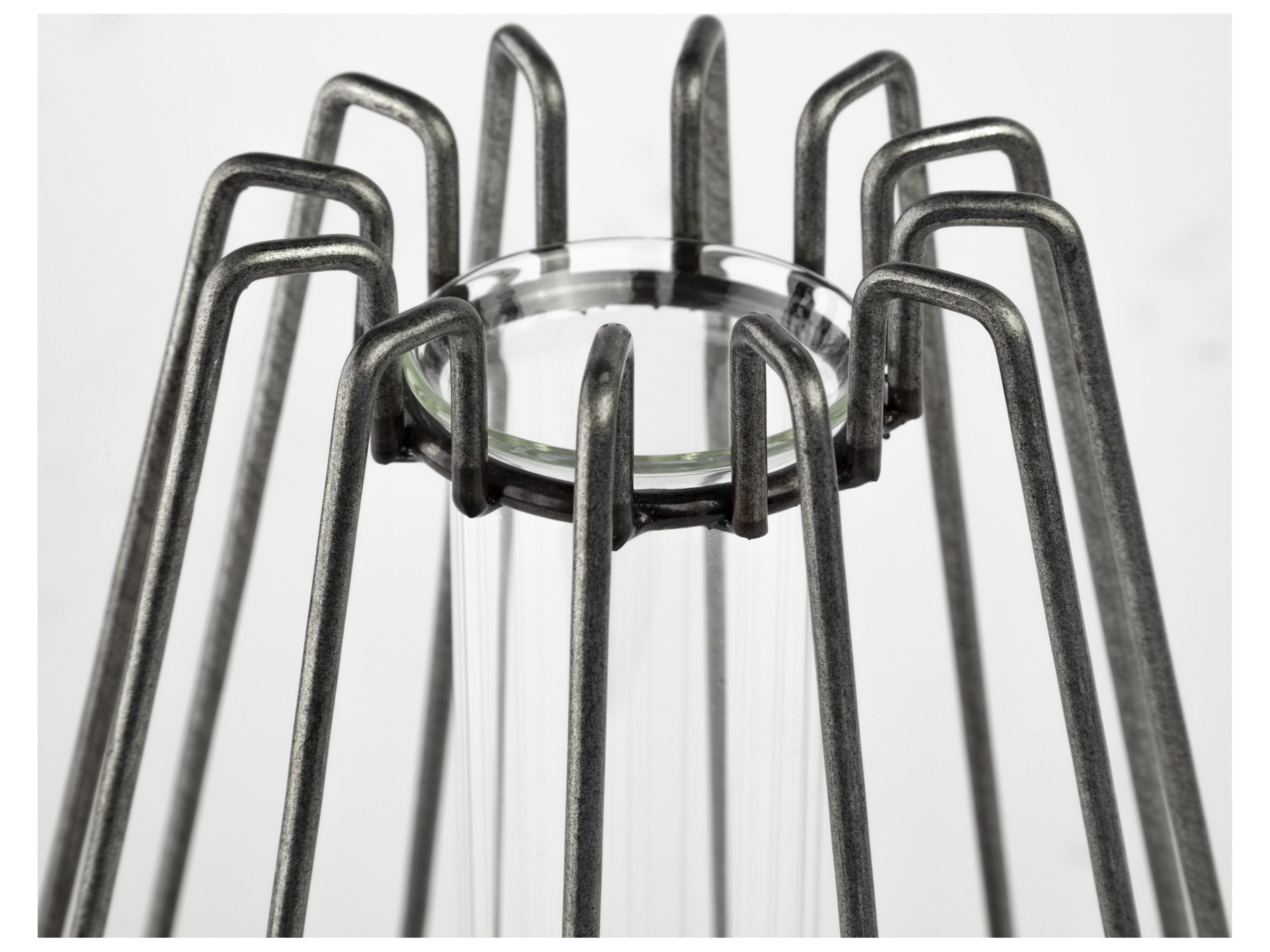 Mercana Madeline II Large Gunmetal Gray Metal Glass Test Tube Vase