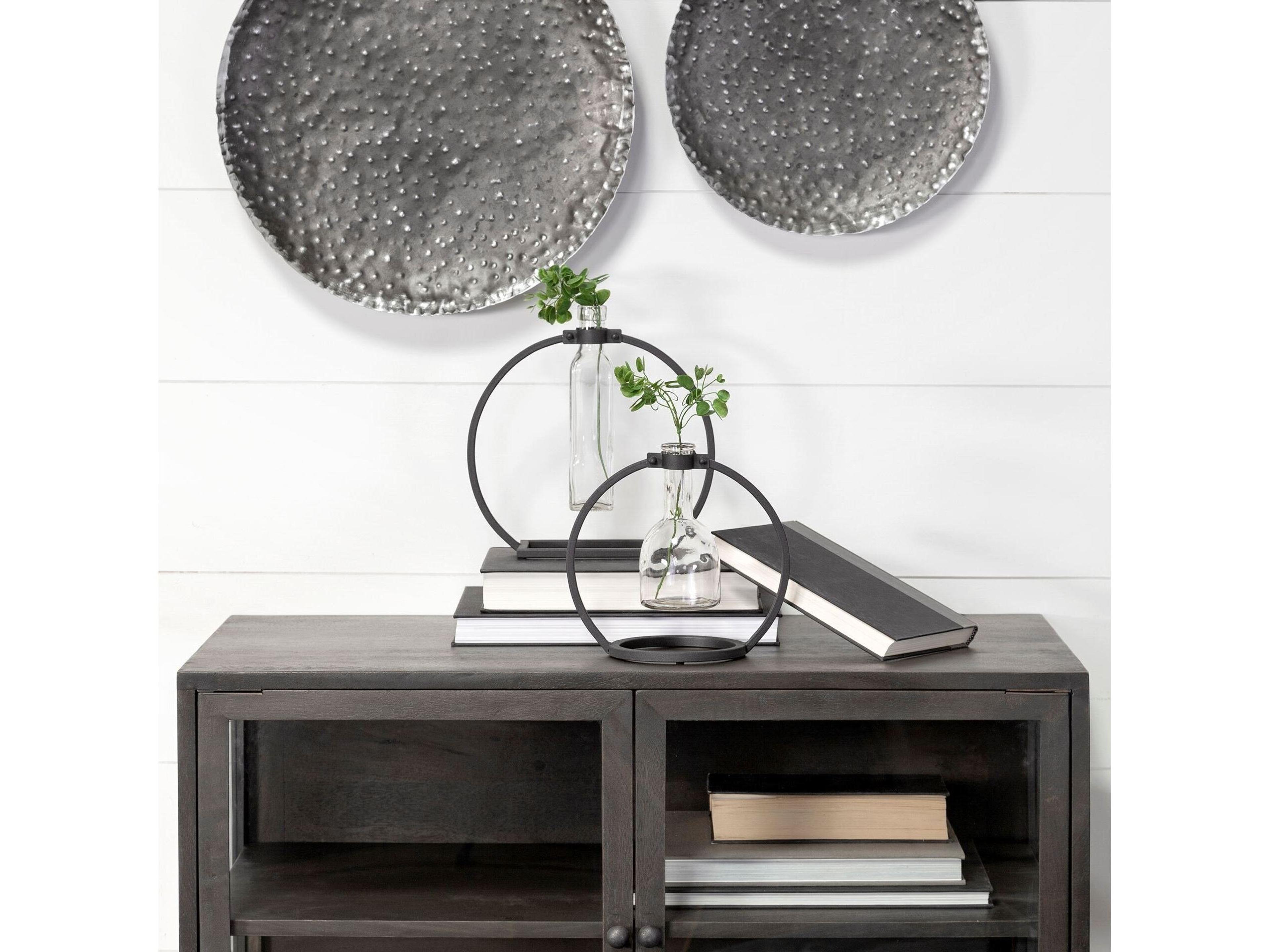 Mercana Monica II Tall Black Metal Glass Bottle Vase