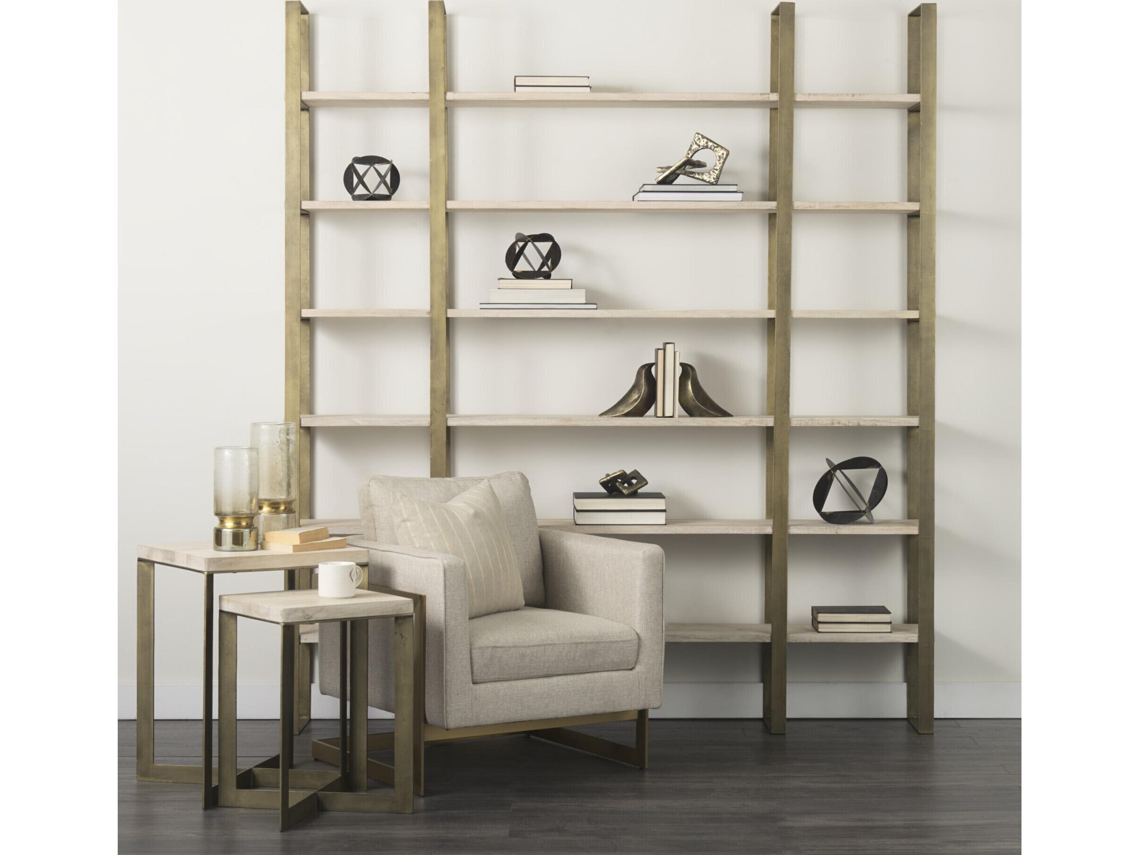 Mercana Rupert Cream Poly-Linen Seat w/ Gold Stainless Steel Frame Accent Chair