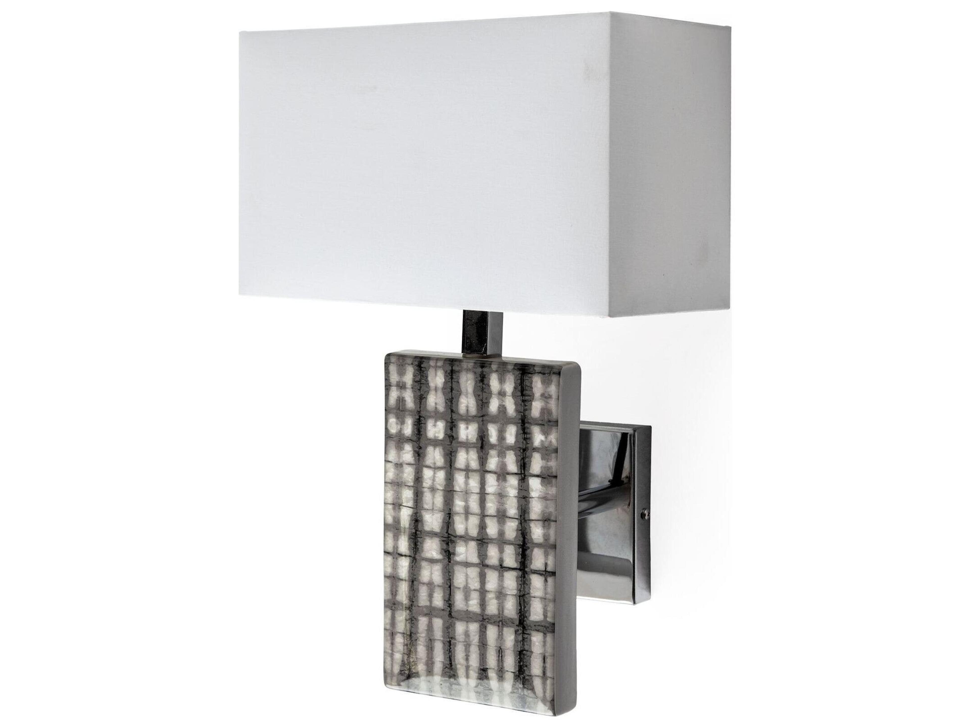 Mercana Arcadia II 11x17 Silver Chrome Base White Rectangular Shade Wall Sconce