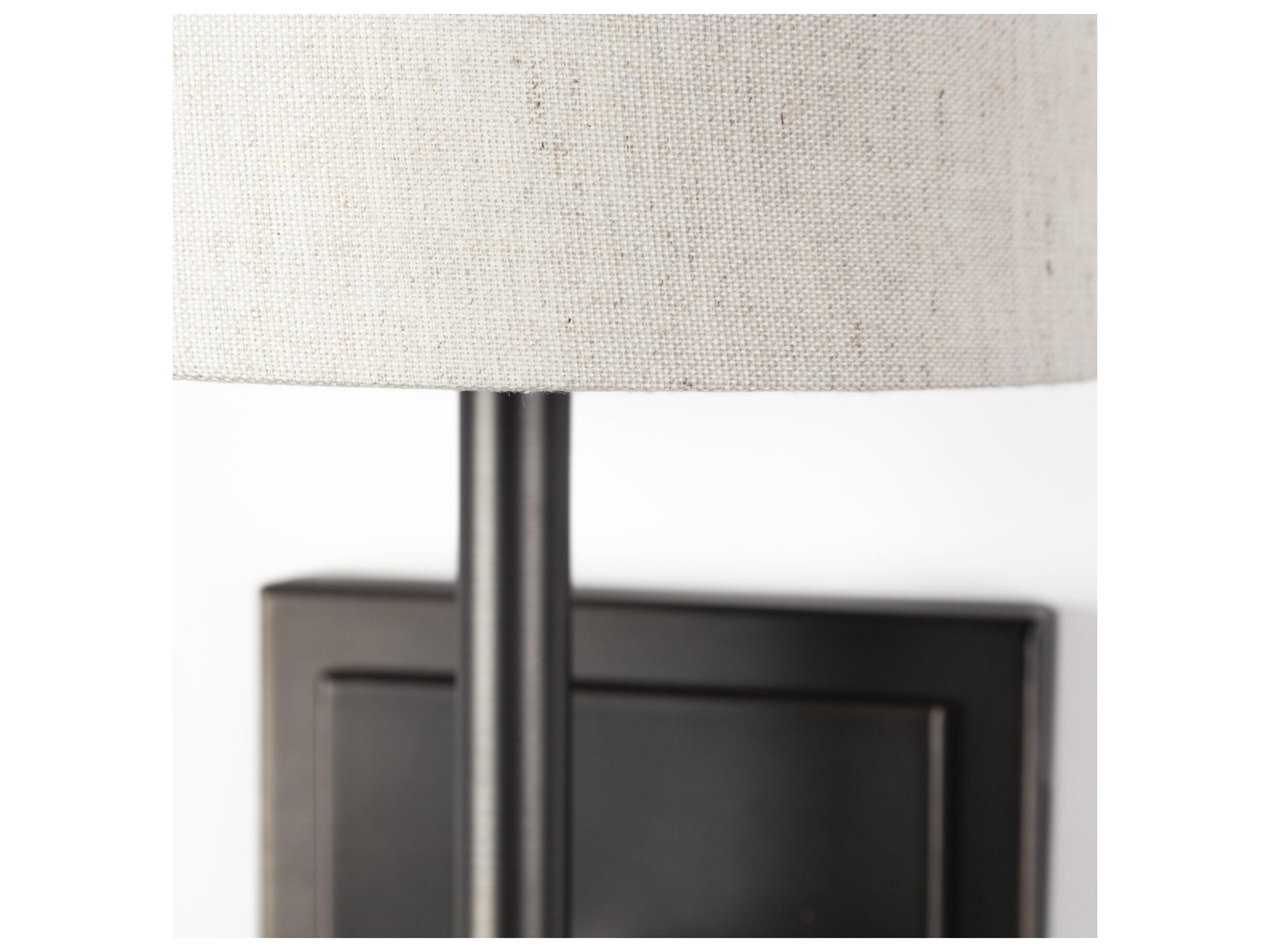 Mercana Bourgeois II 9x16 White Fabric Shade Brown Metal Base Wall Sconce
