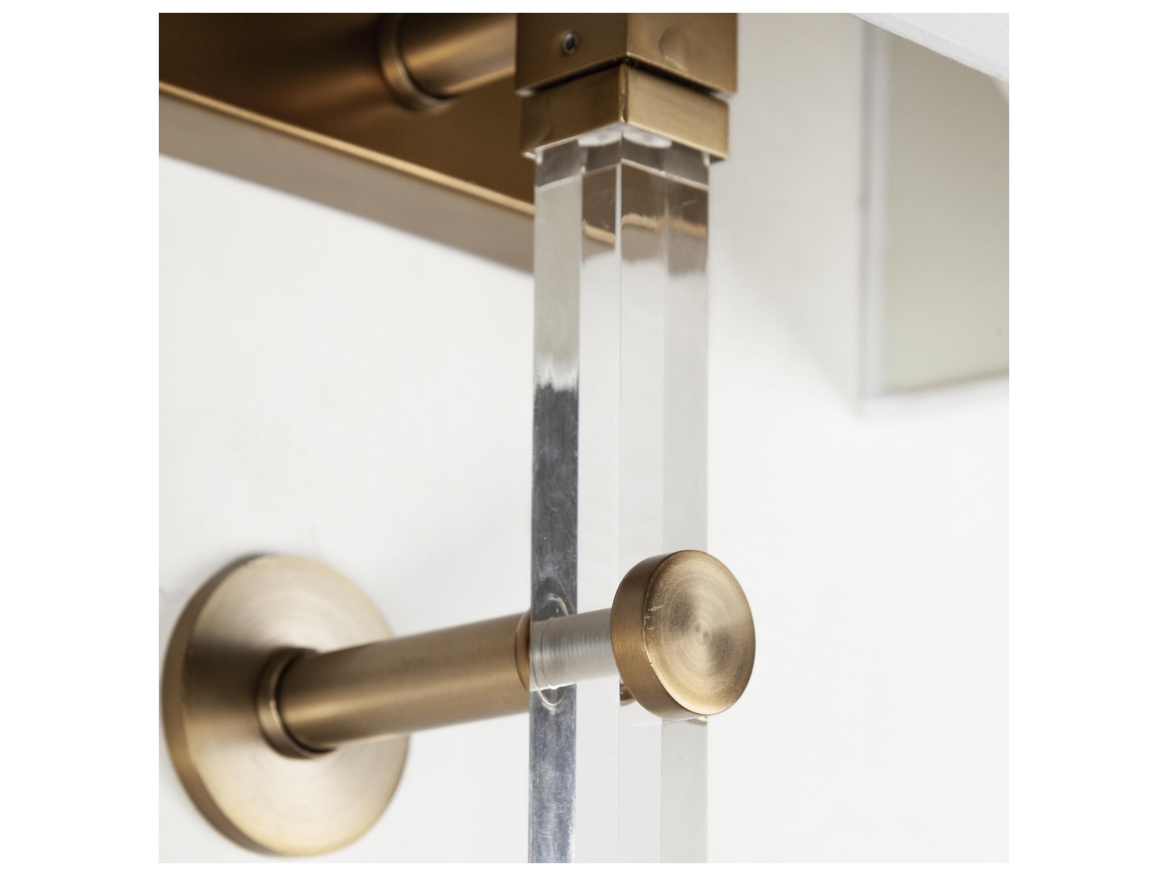 Mercana Cantabria 12x30 White Shade Brass/Acrylic Wall Sconce