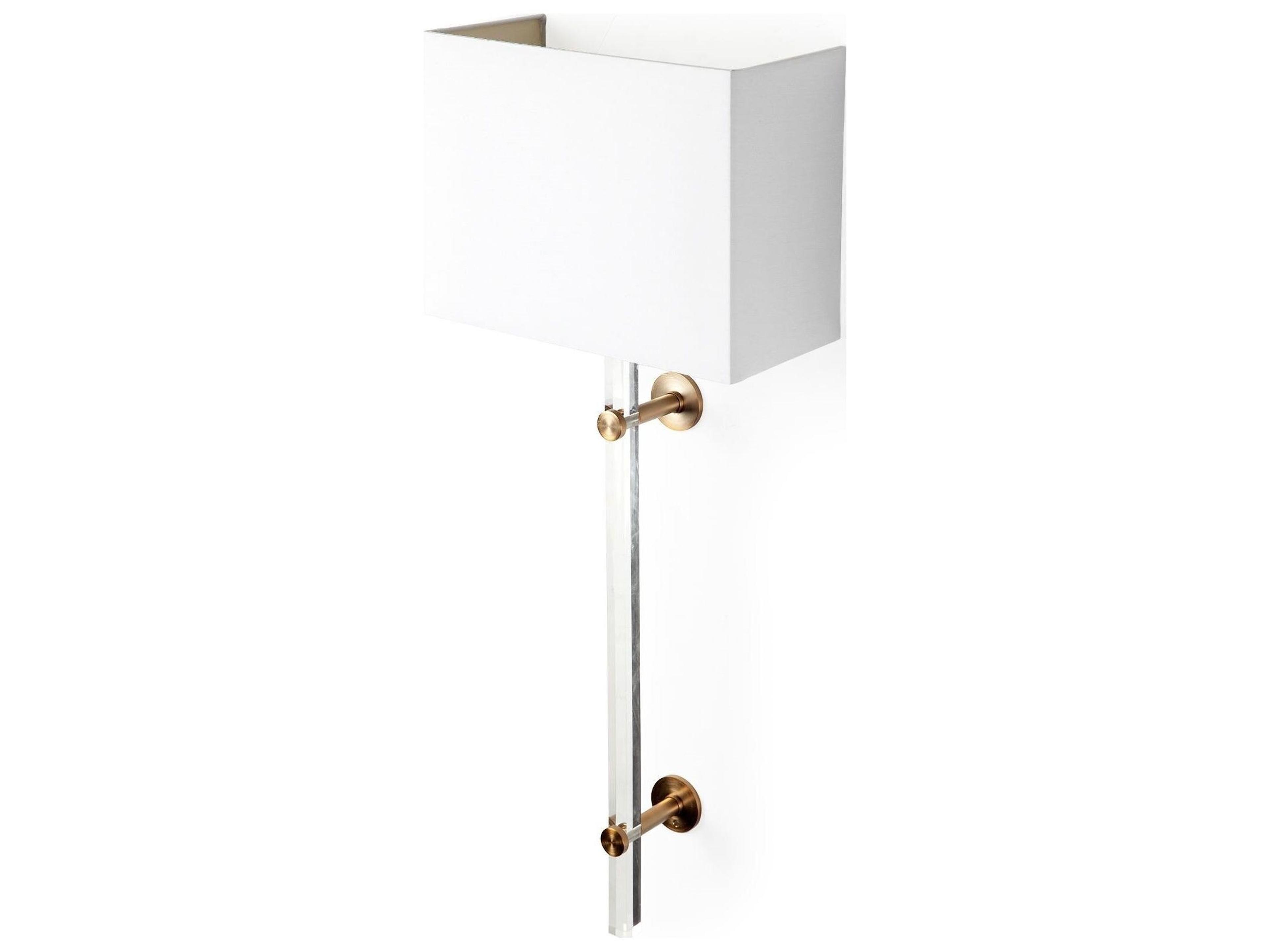 Mercana Cantabria 12x30 White Shade Brass/Acrylic Wall Sconce