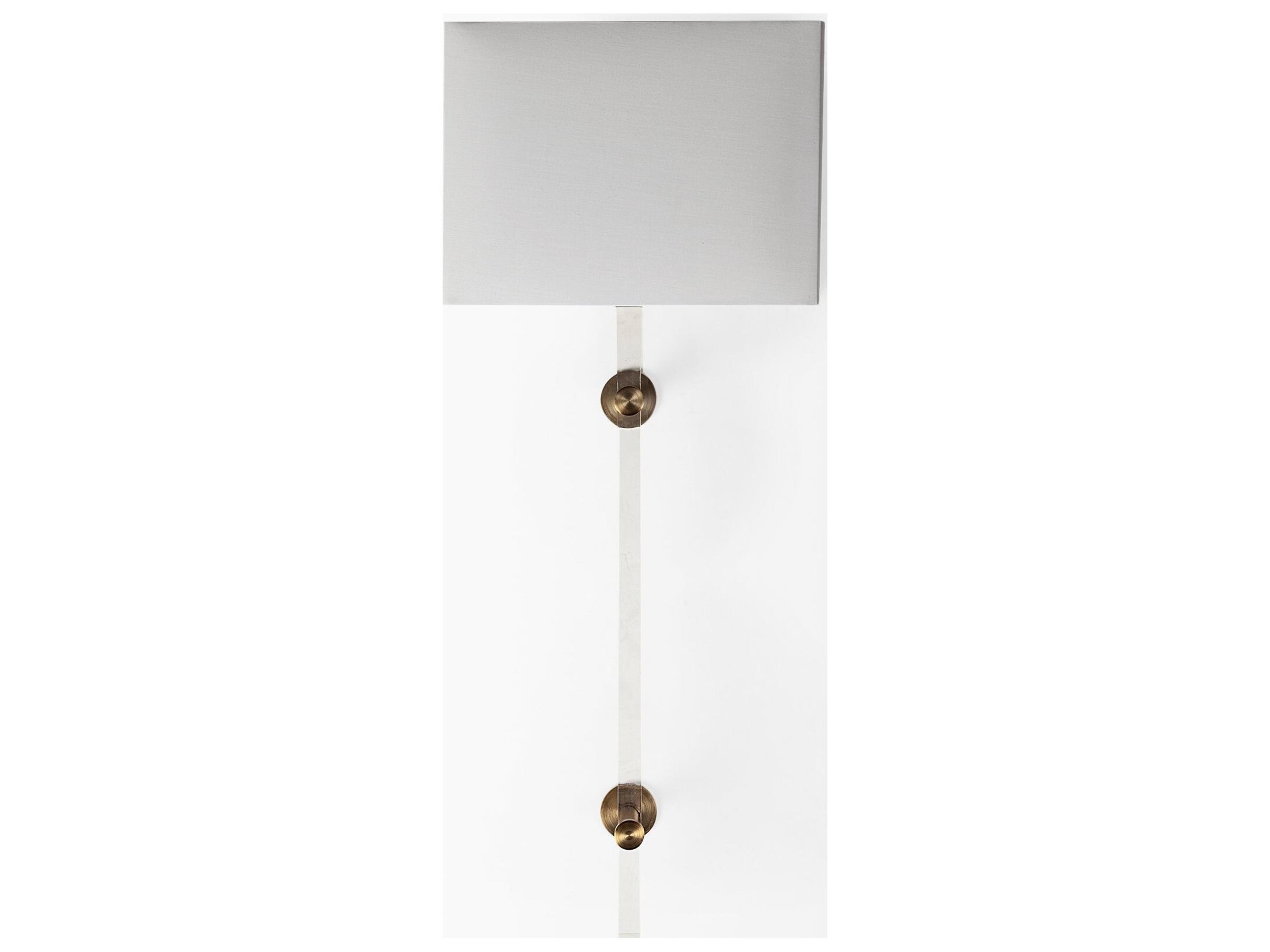 Mercana Cantabria 12x30 White Shade Brass/Acrylic Wall Sconce