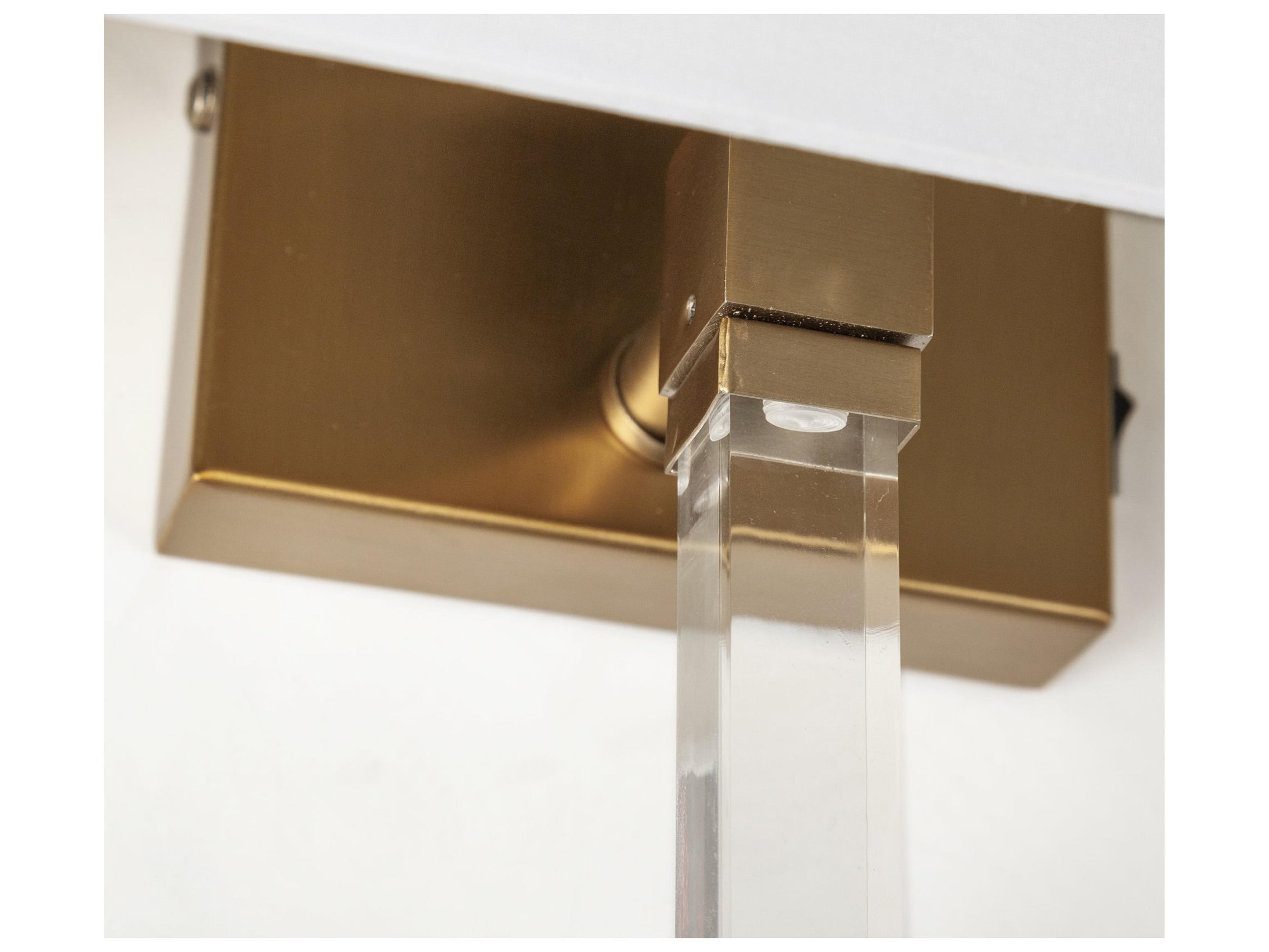 Mercana Cantabria 12x30 White Shade Brass/Acrylic Wall Sconce