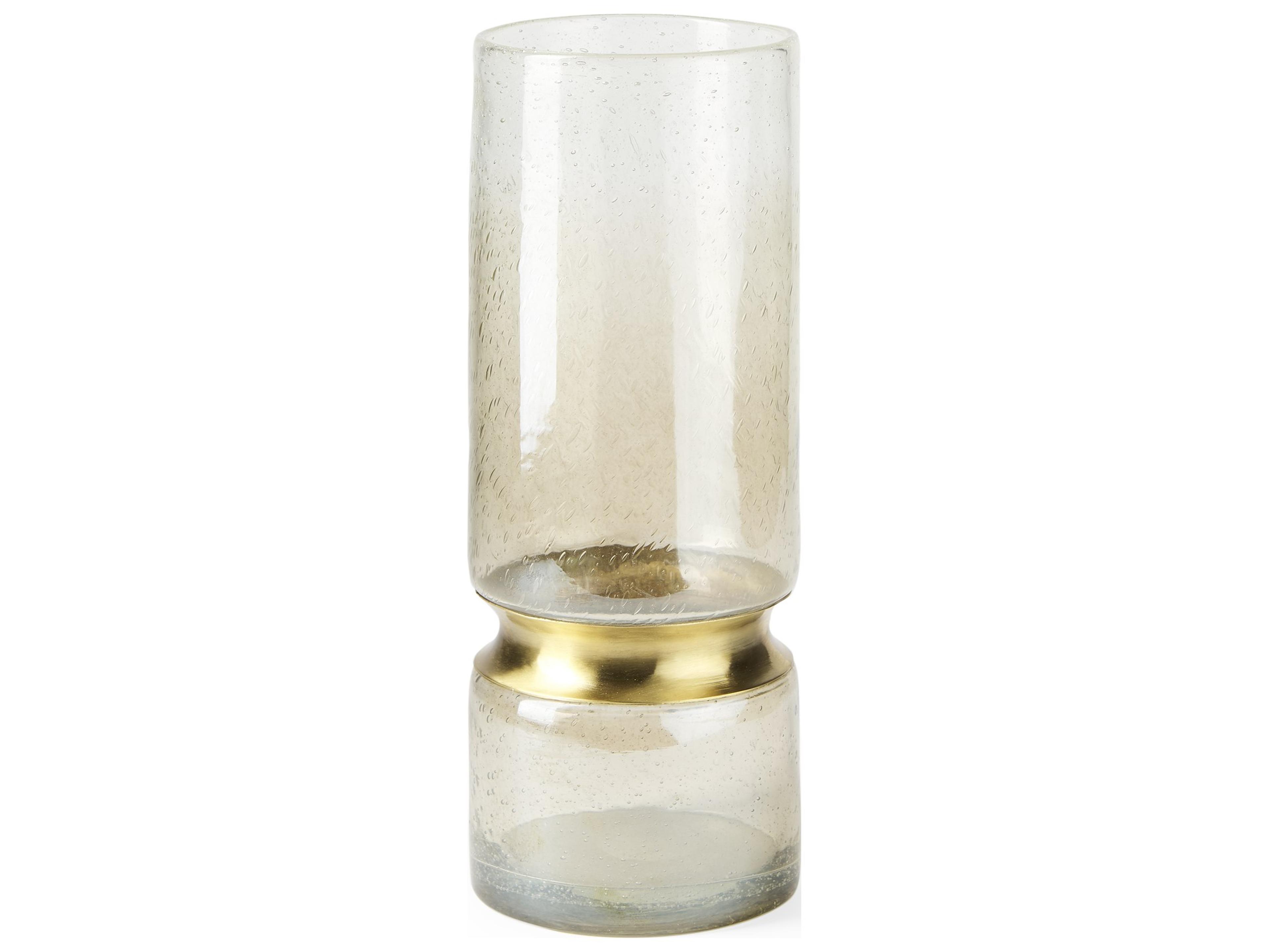 Adriatic II Large Brushed Gold Metal Glass Vase
