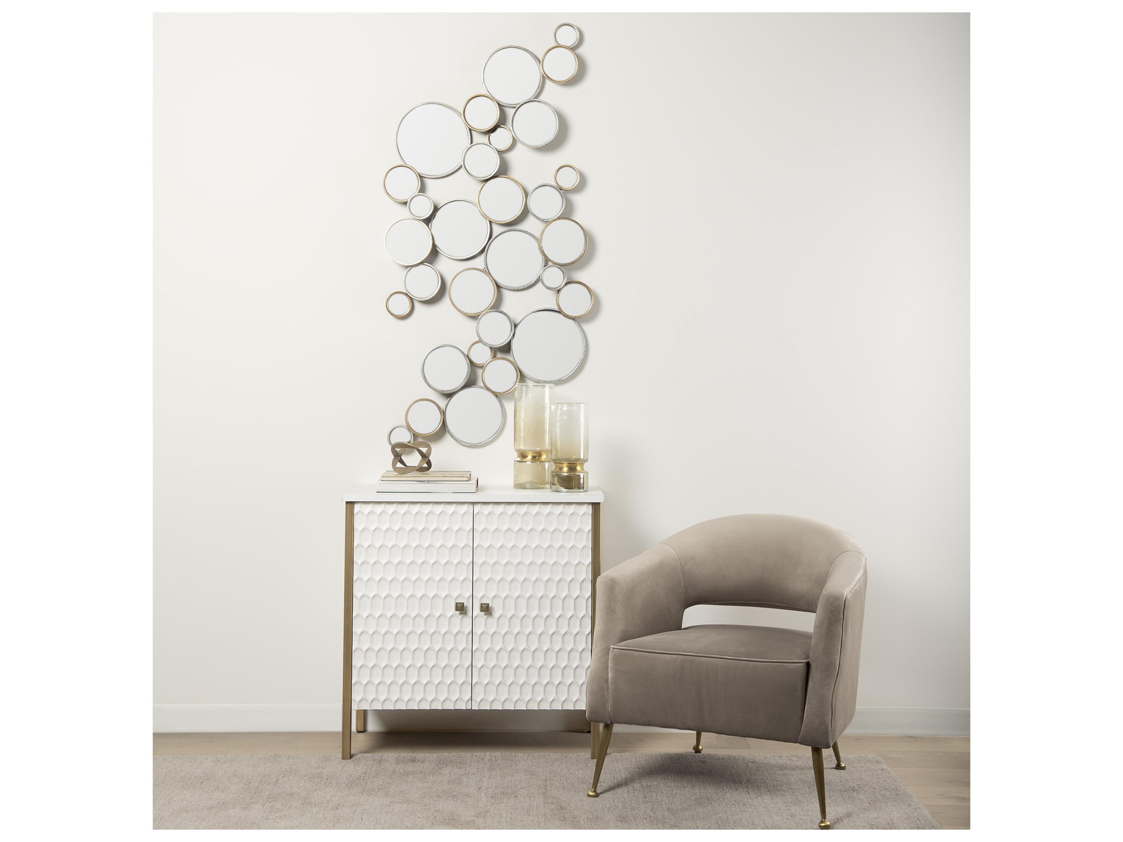 Mercana Adriatic II Large Brushed Gold Metal Glass Vase