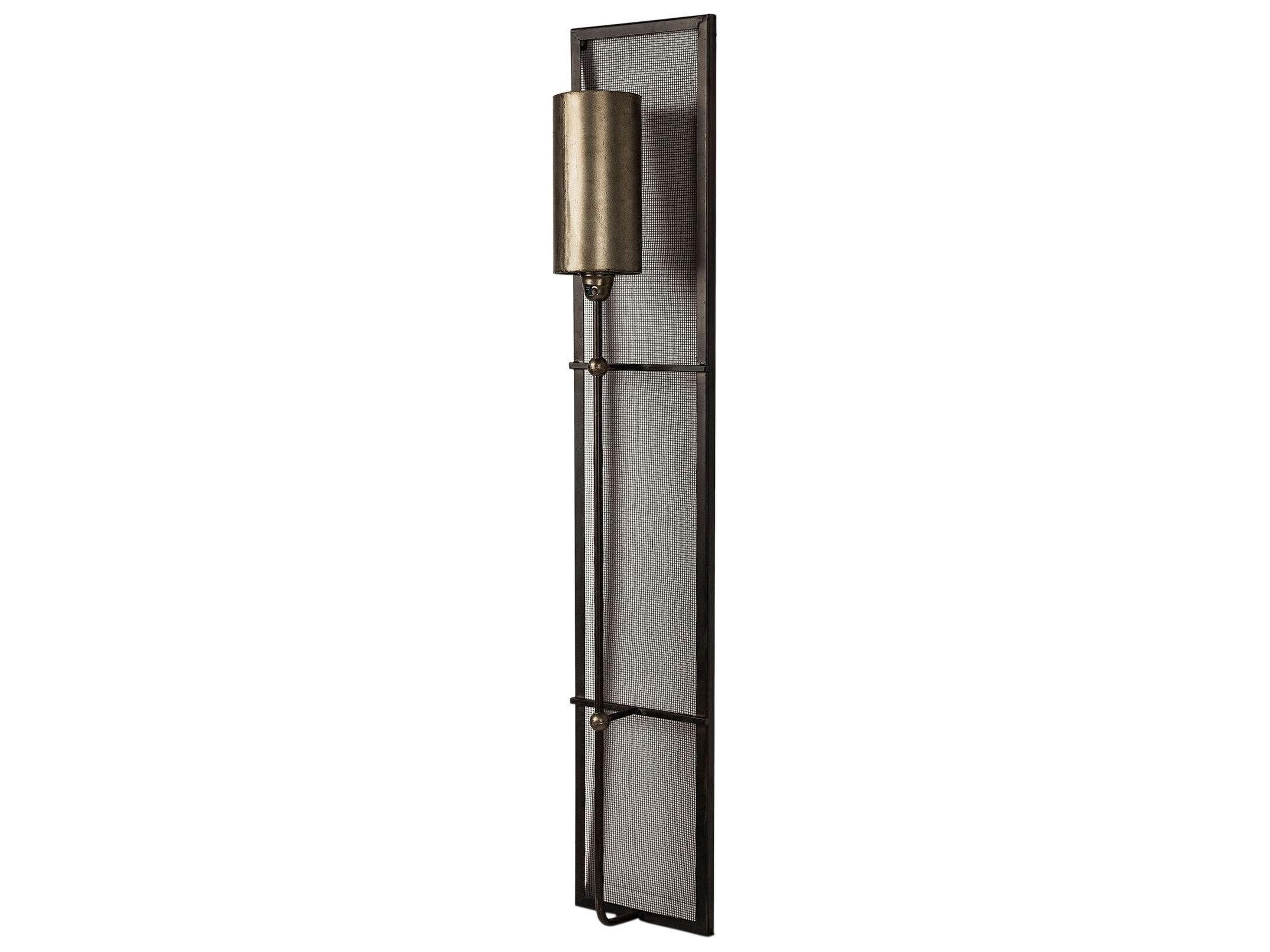 Mercana Newcomb 7x53.5 Gold/Black Metal Meshed Rectangular Wall Sconce