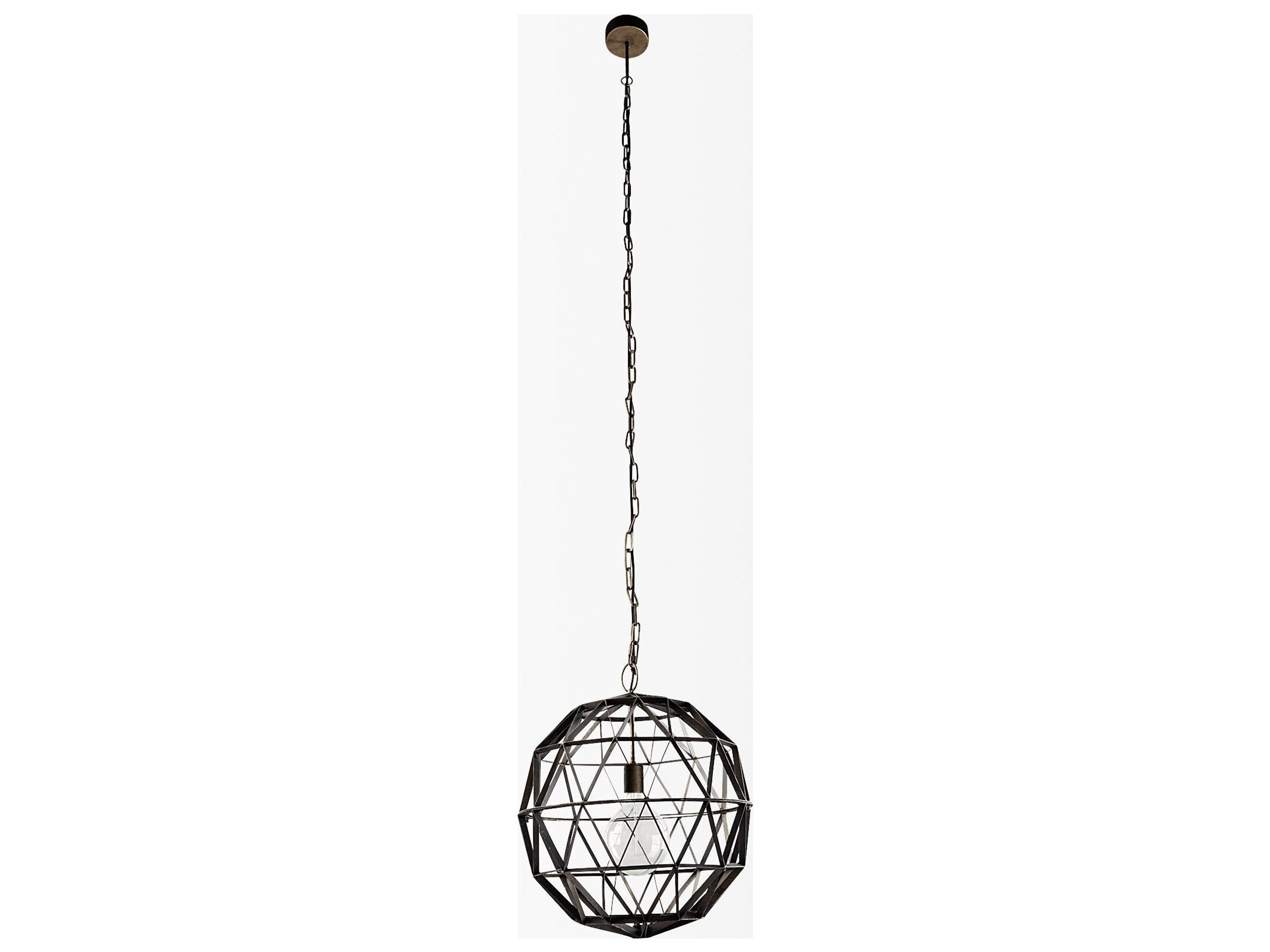 Mercana Dyson I 18x18 Black Metal Triangular Orb Pendant Light