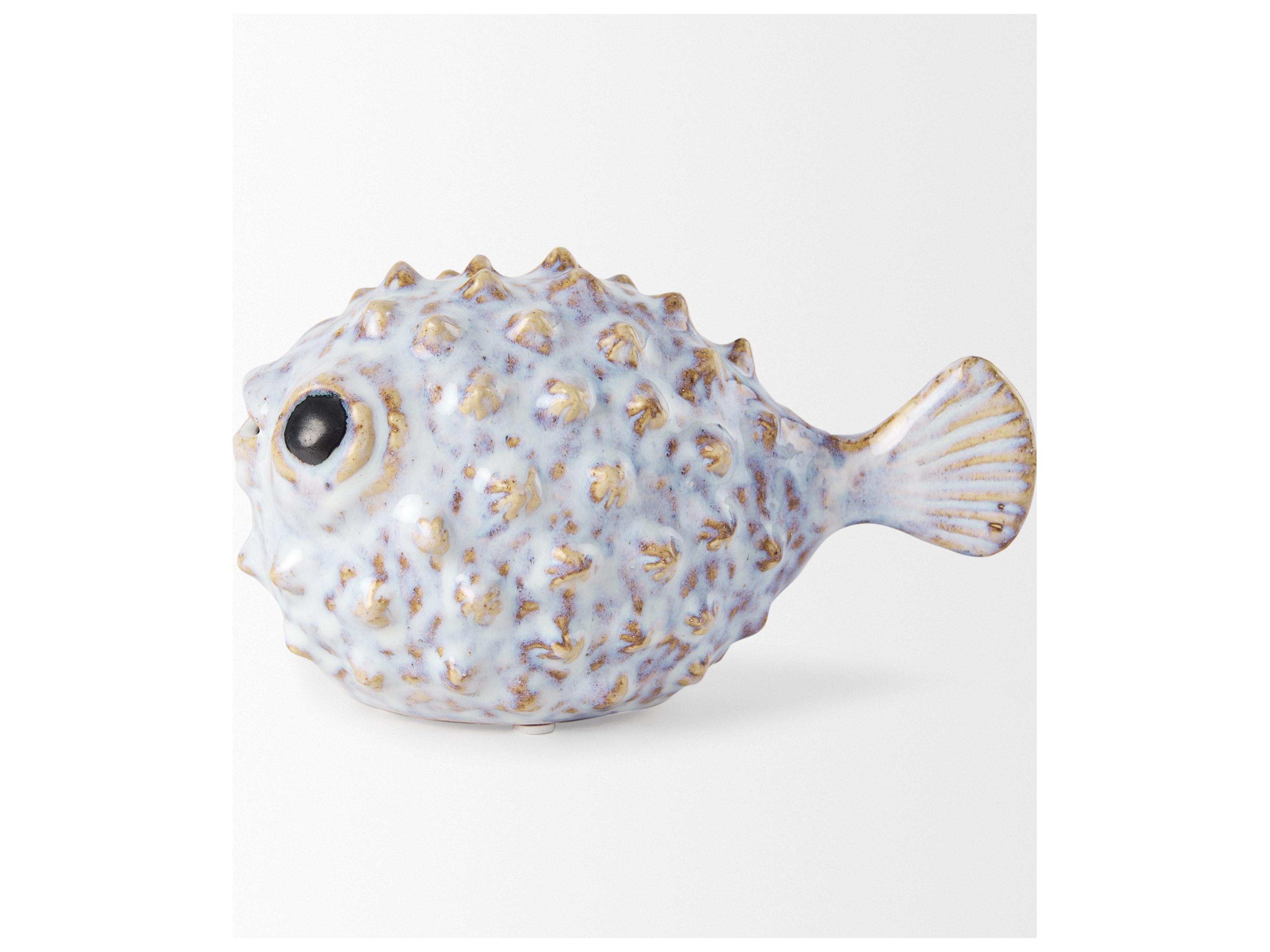 Mercana Spike I (Small) 8L x 4W Off-White Ceramic Puffer Fish