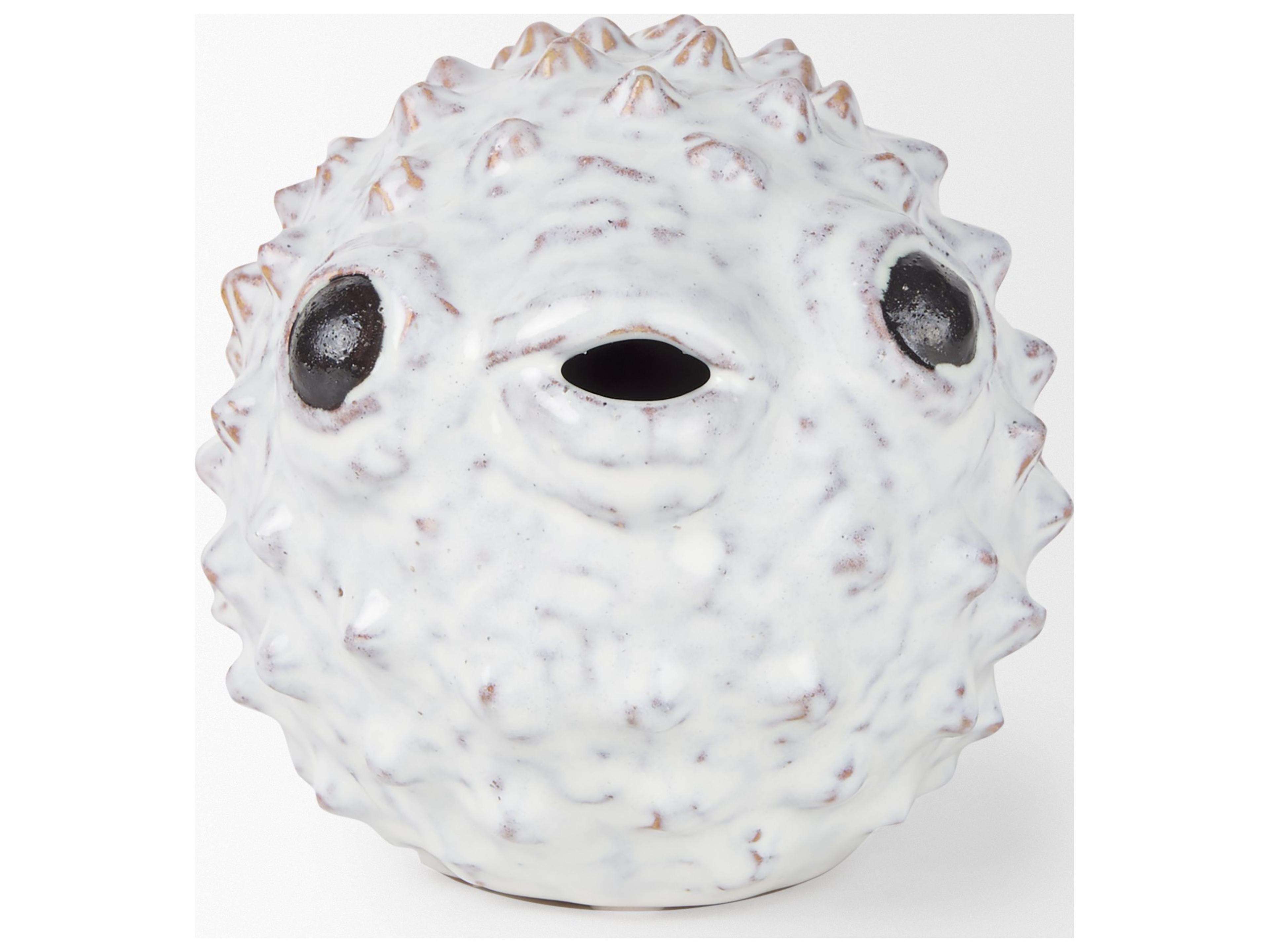 Mercana Spike II (Large) 10L x 6W Off-White Ceramic Puffer Fish