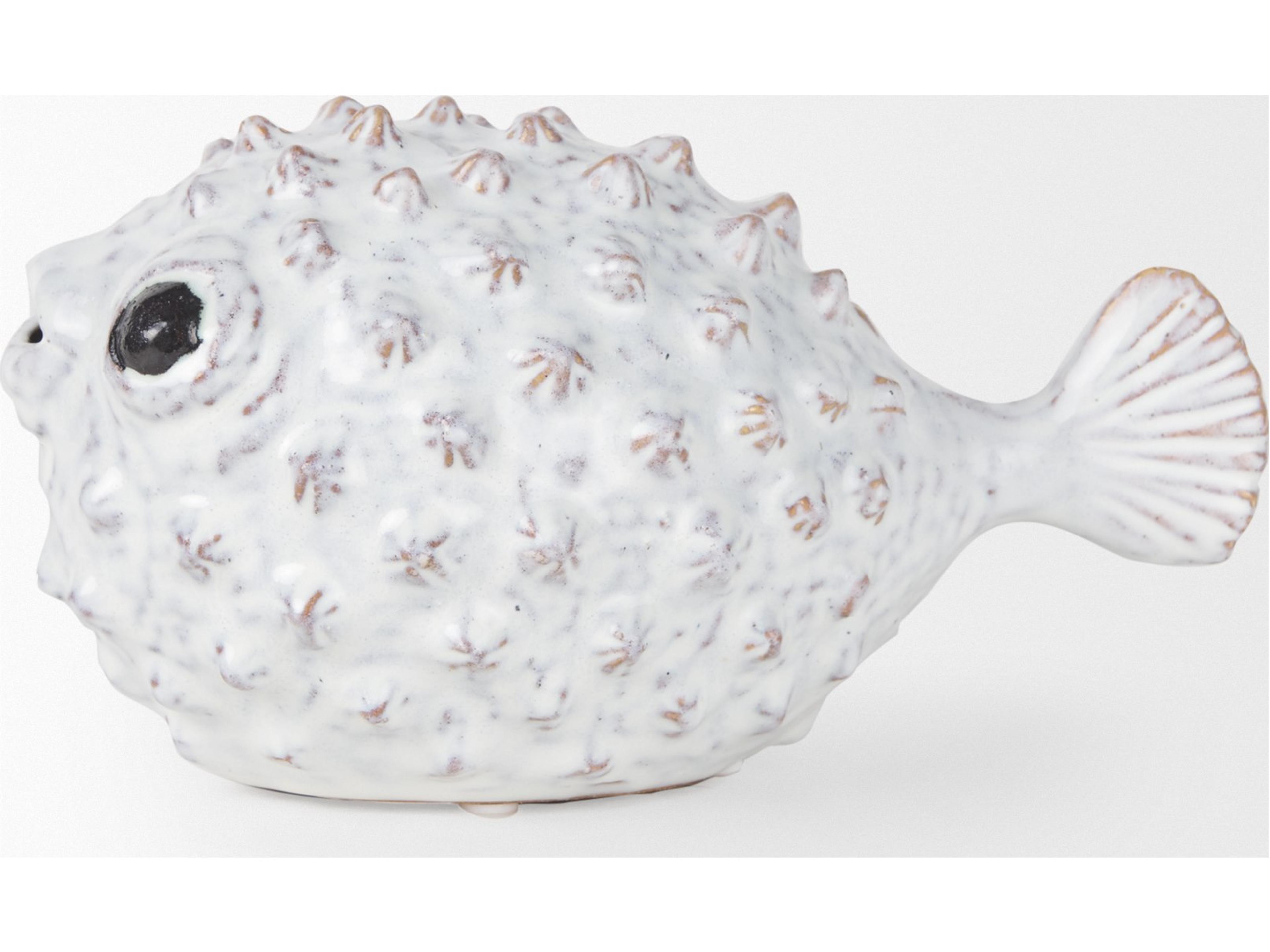 Mercana Spike II (Large) 10L x 6W Off-White Ceramic Puffer Fish