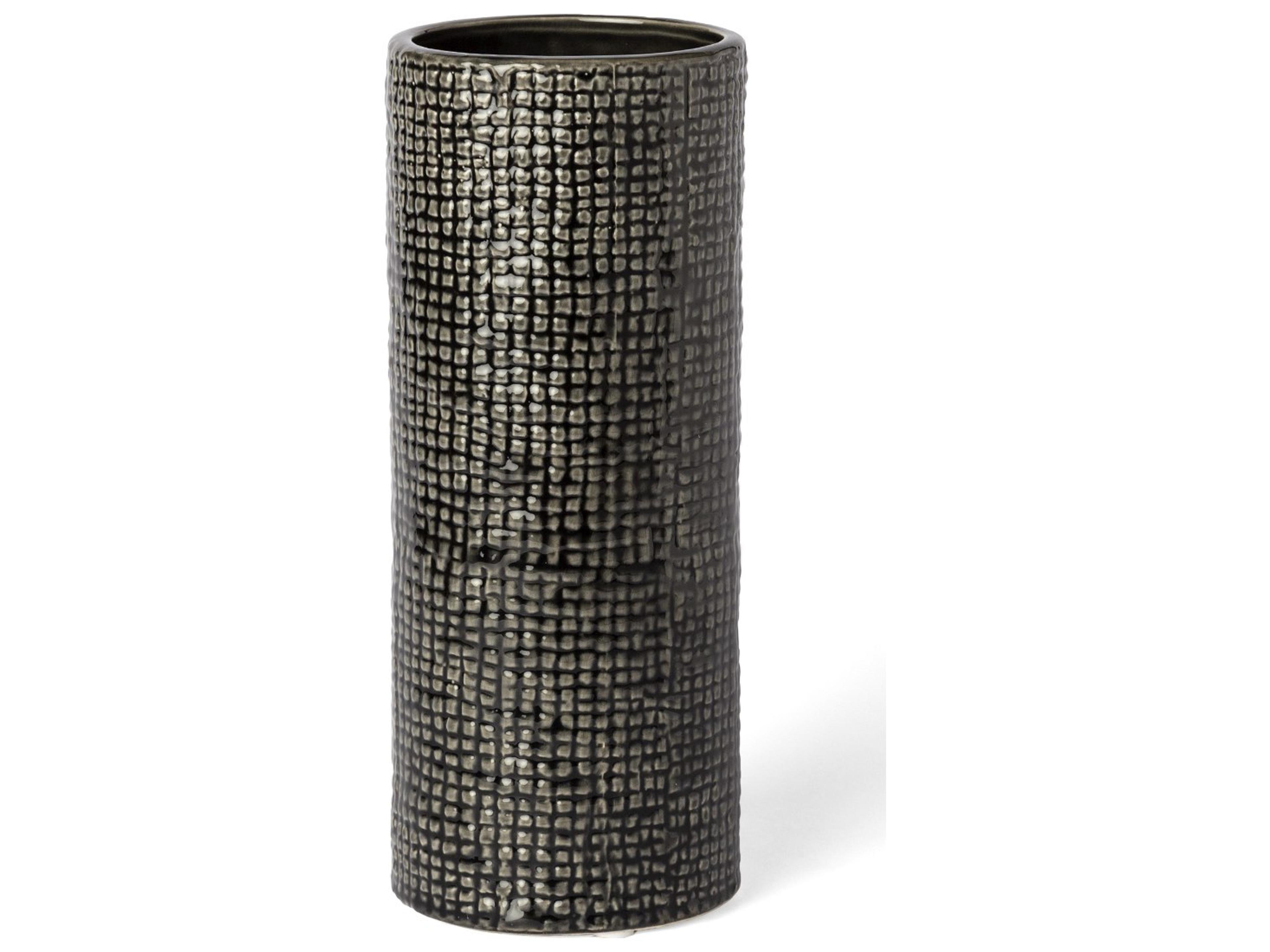 Kona II Medium Black/Gold Ceramic Vase