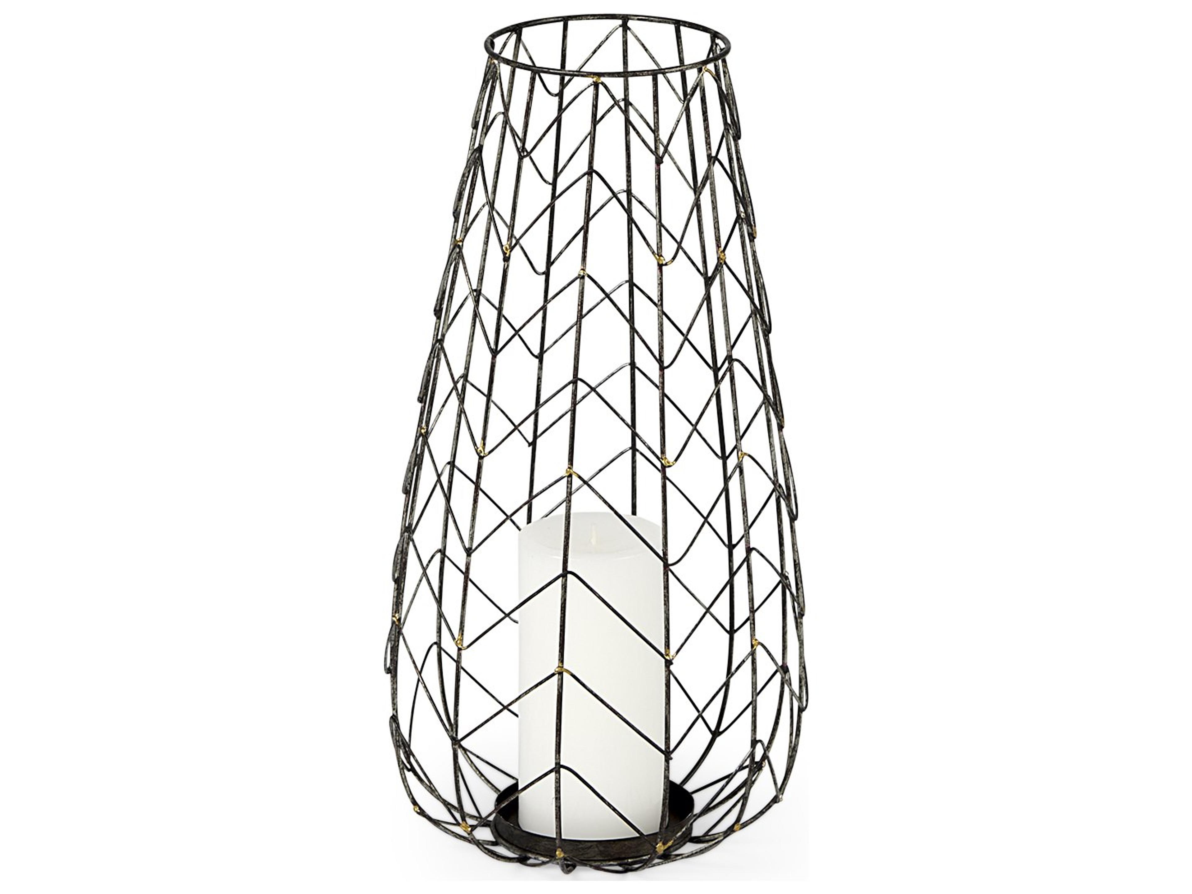 Petiole I Small Gold Toned Metal Table Candle Holder