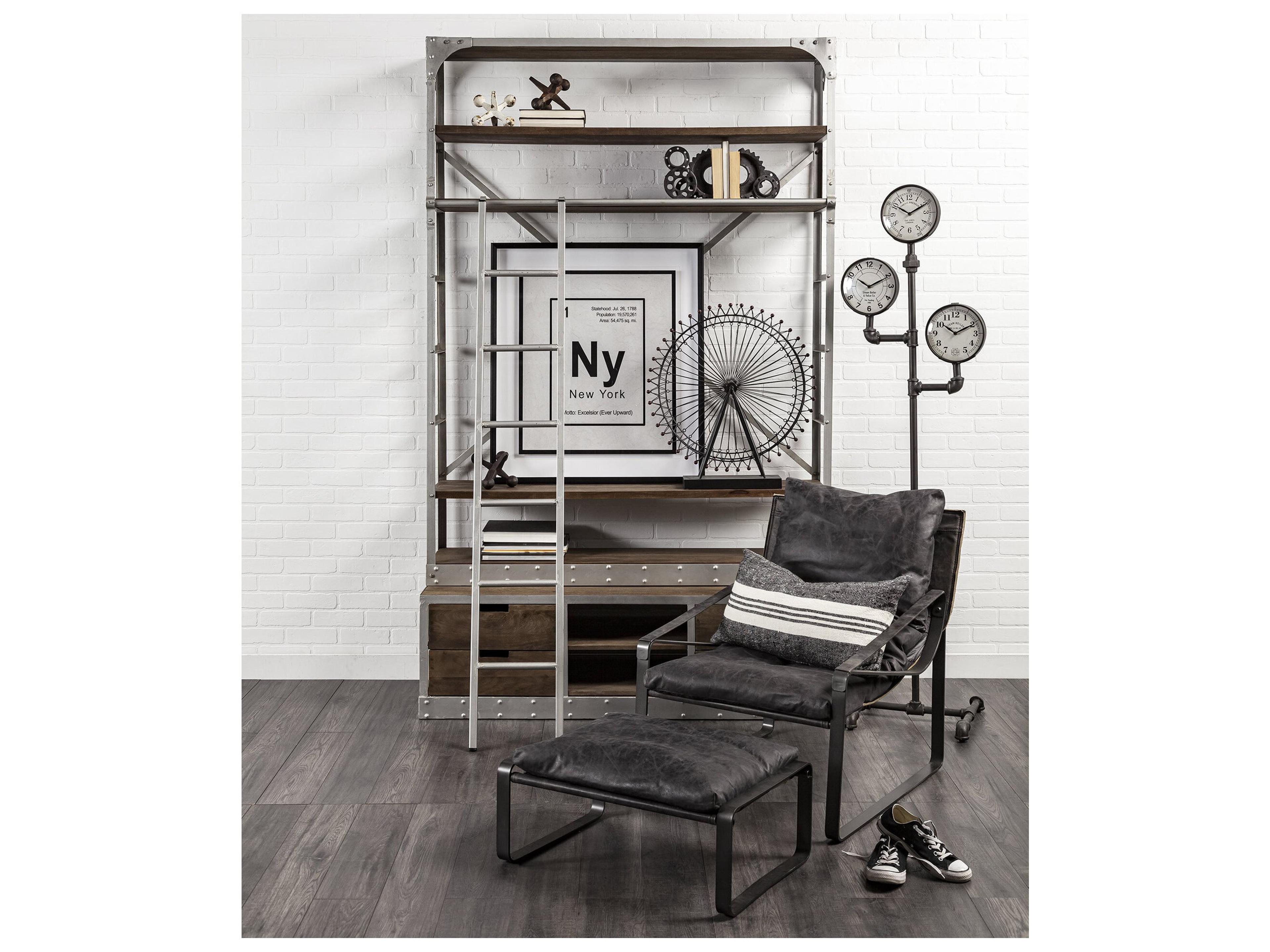 Mercana Trifect Black Iron Pipe Three Face Floor Clock