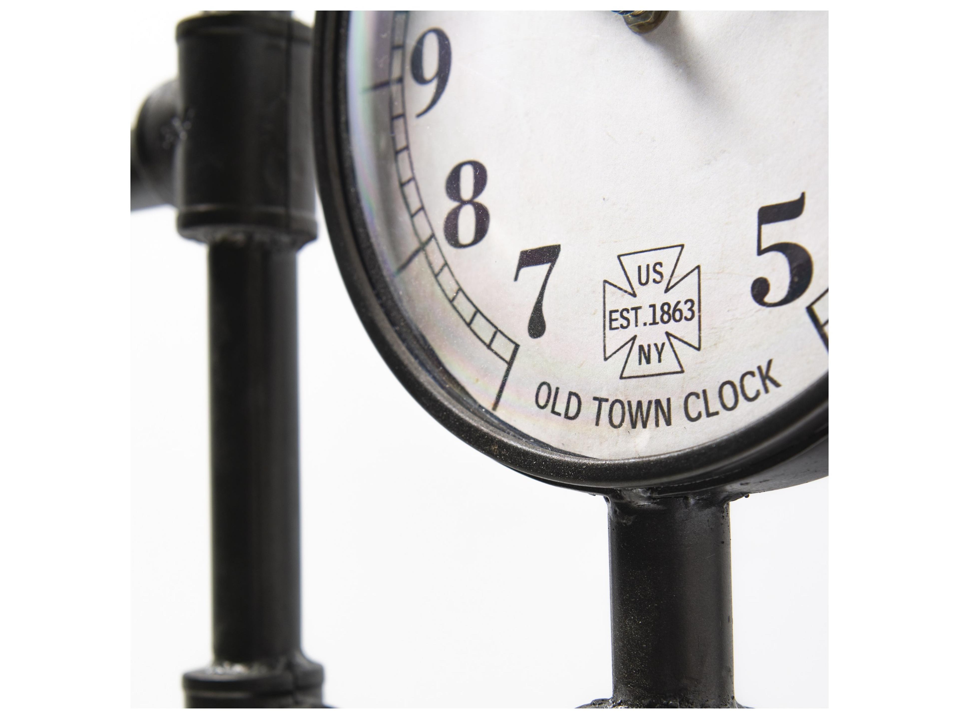 Mercana Trifect Black Iron Pipe Three Face Floor Clock
