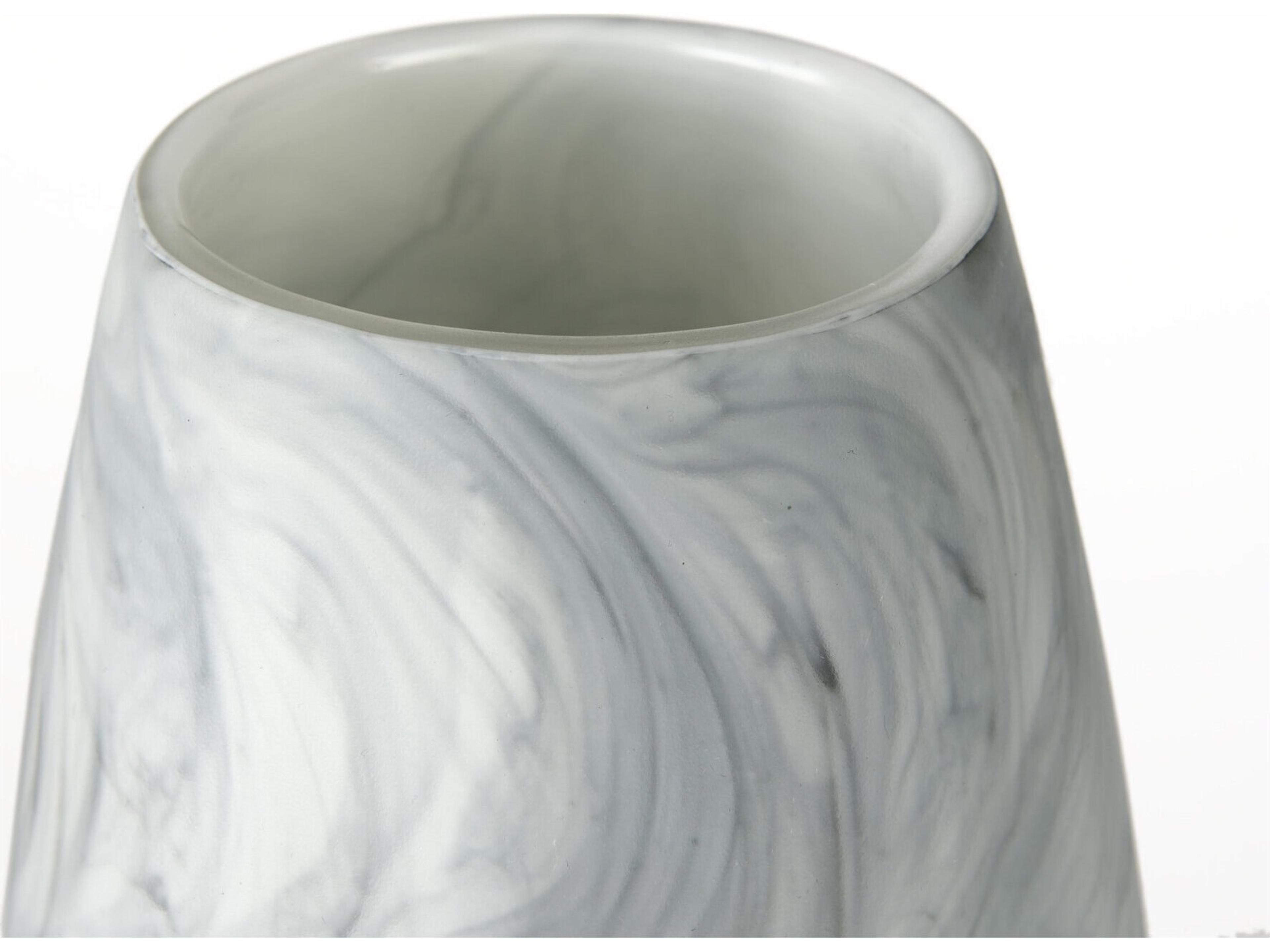 Mercana Volta II Tall White Gray Abstract Pattern Glass Vase