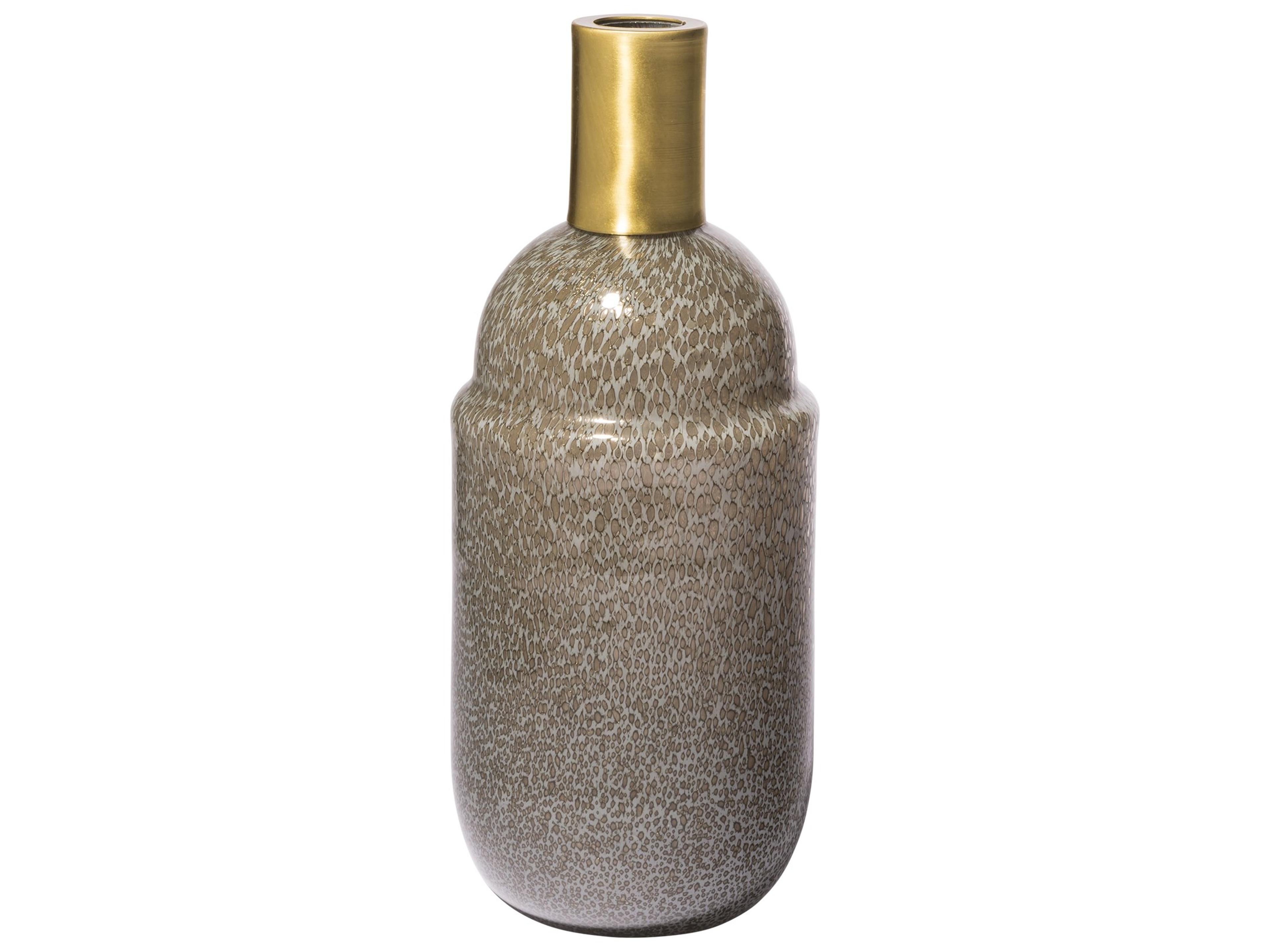 Toba II Tall Brown/Gold Spotted Gourd Style Vase