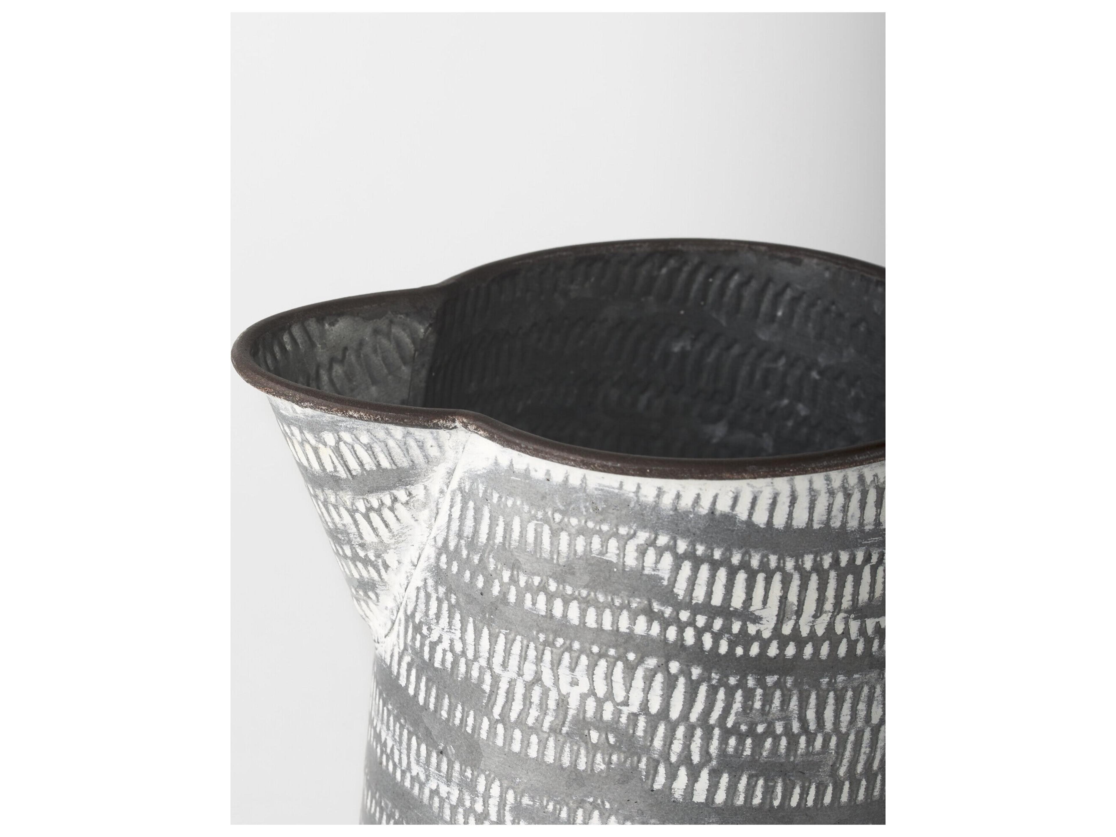 Mercana Serena I 8H Small Gray/White Textured Metal Jug