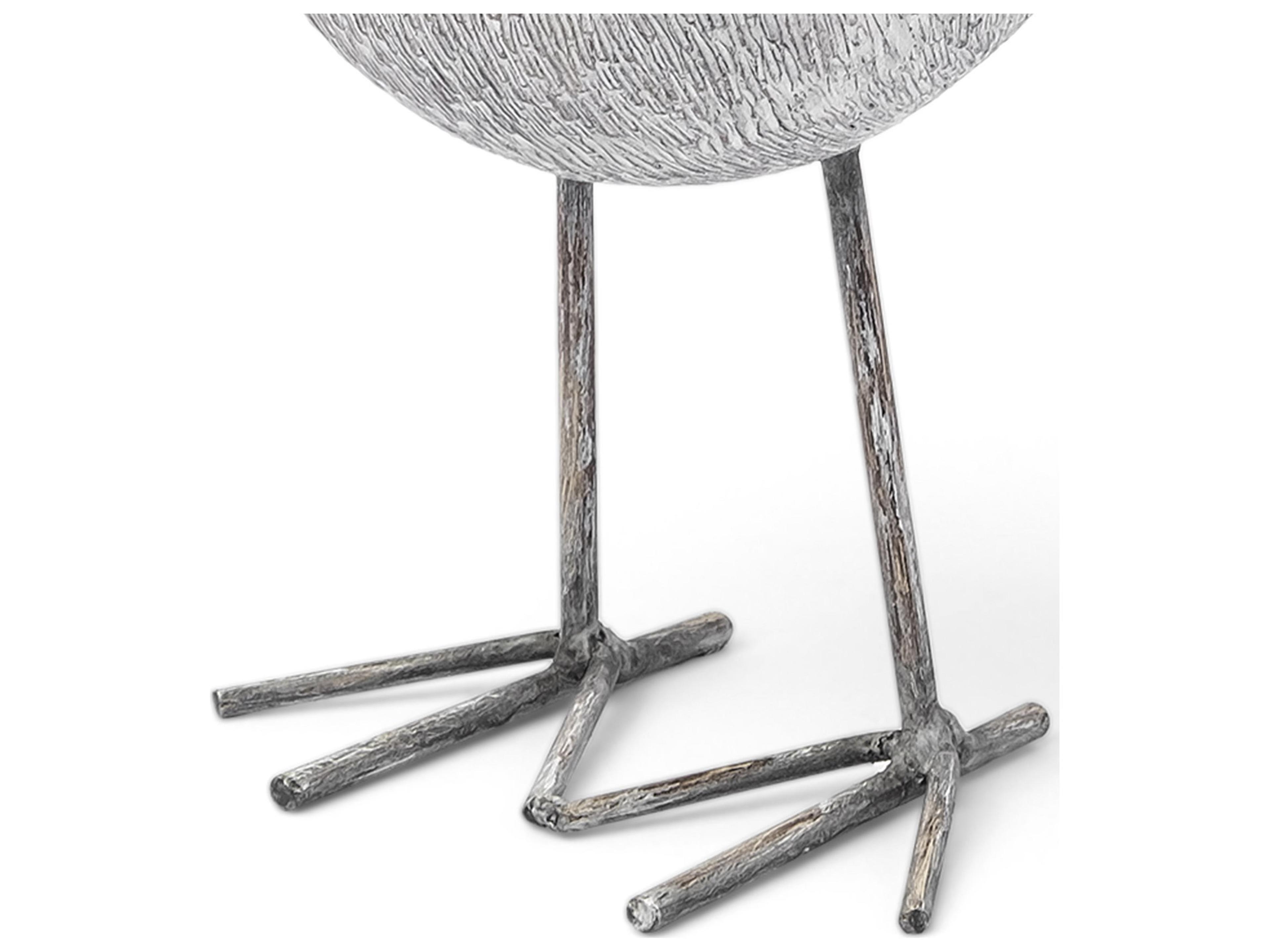 Mercana Snipe I 6L x 6W Off-White Resin Bird Ornament W/ Metal Feet