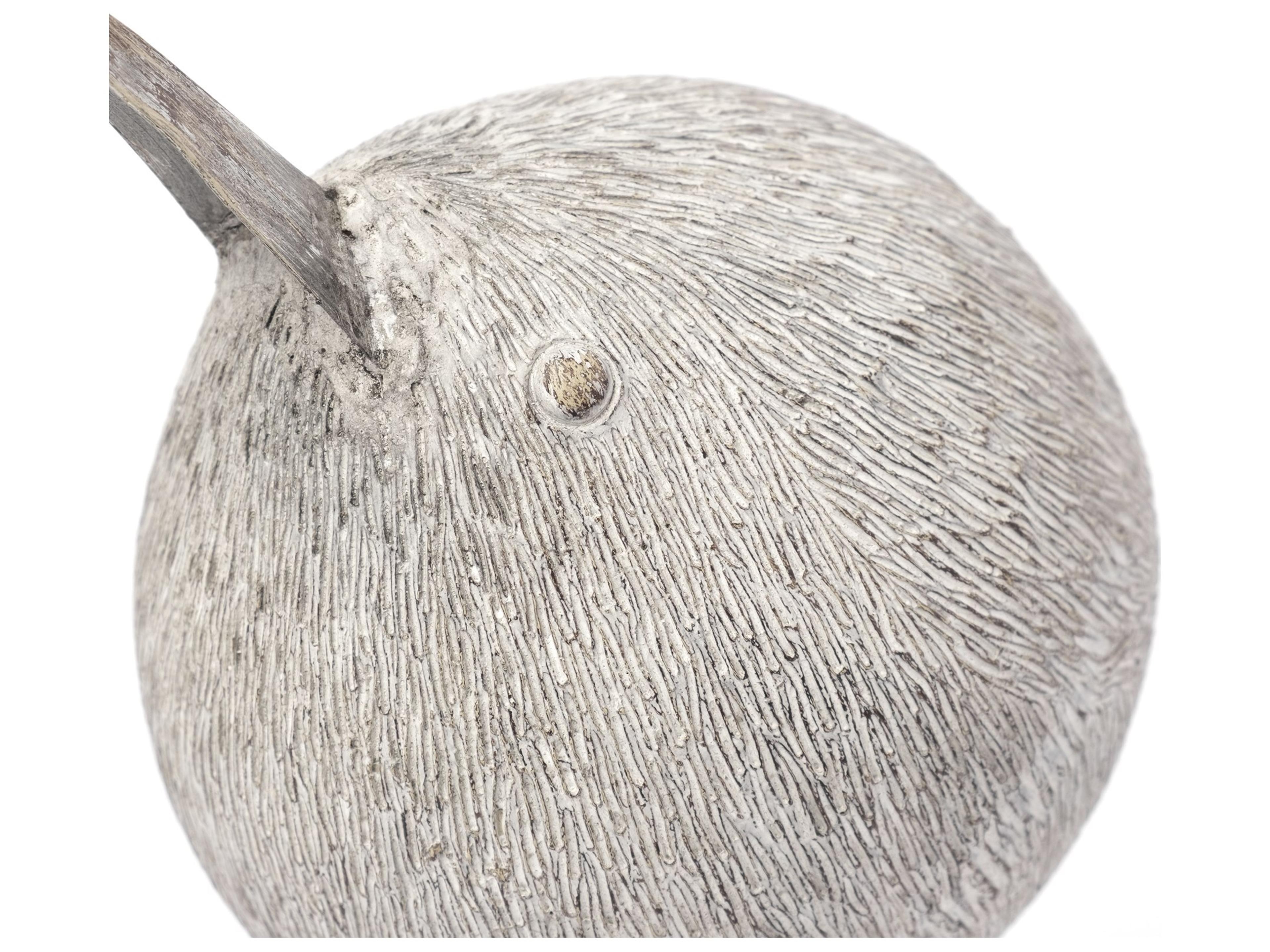 Mercana Snipe I 6L x 6W Off-White Resin Bird Ornament W/ Metal Feet