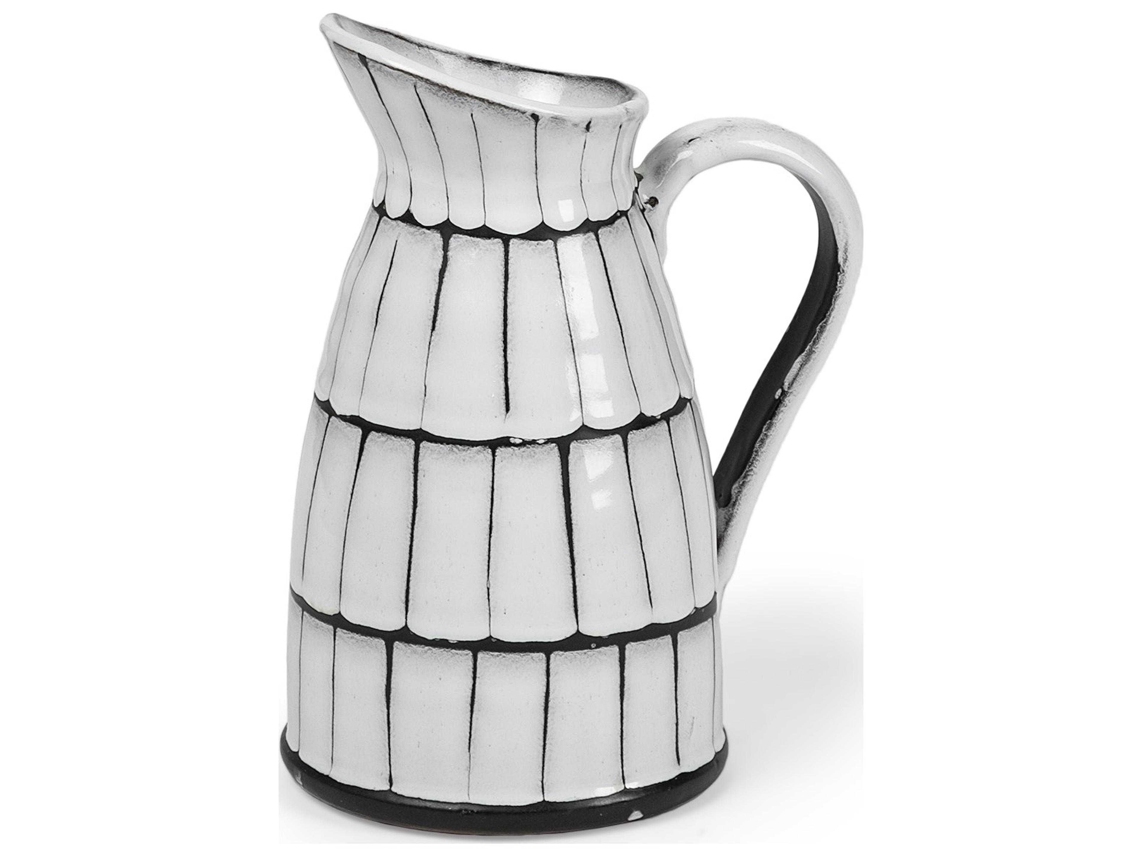 Lome Small White/Black Ceramic Jug