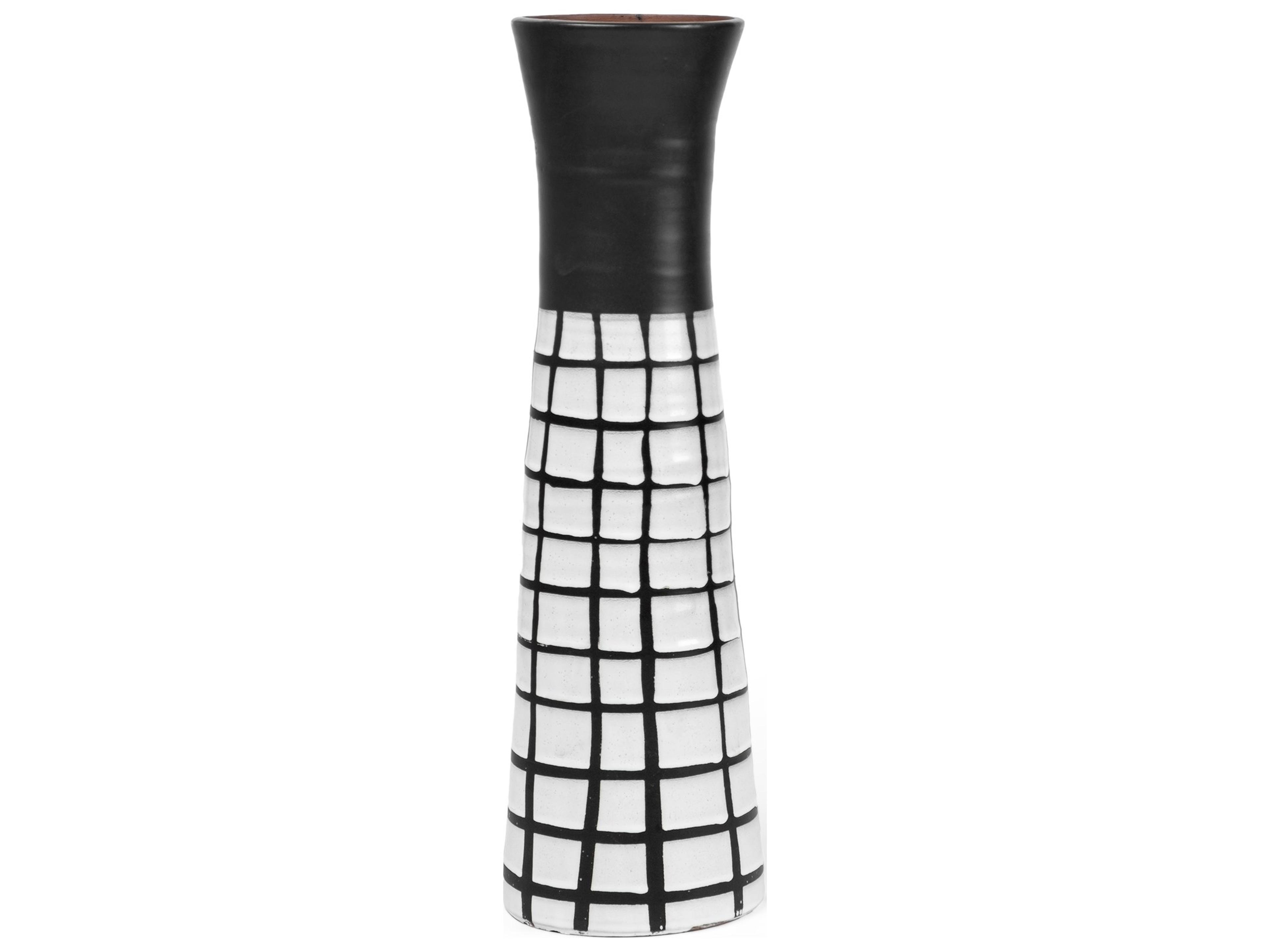Luanda Small Black/White Large Ceramic Vase
