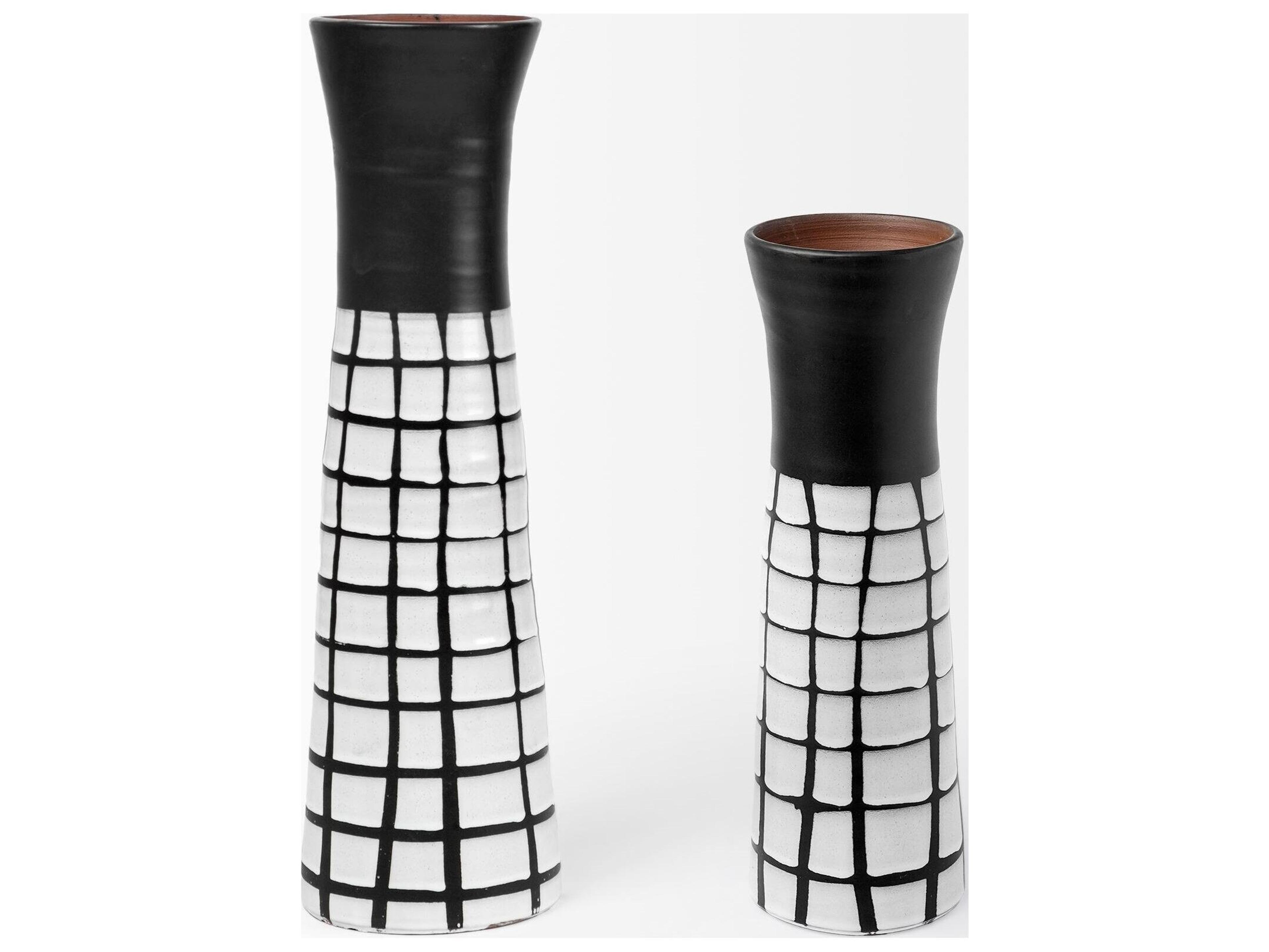 Mercana Luanda Small Black/White Large Ceramic Vase