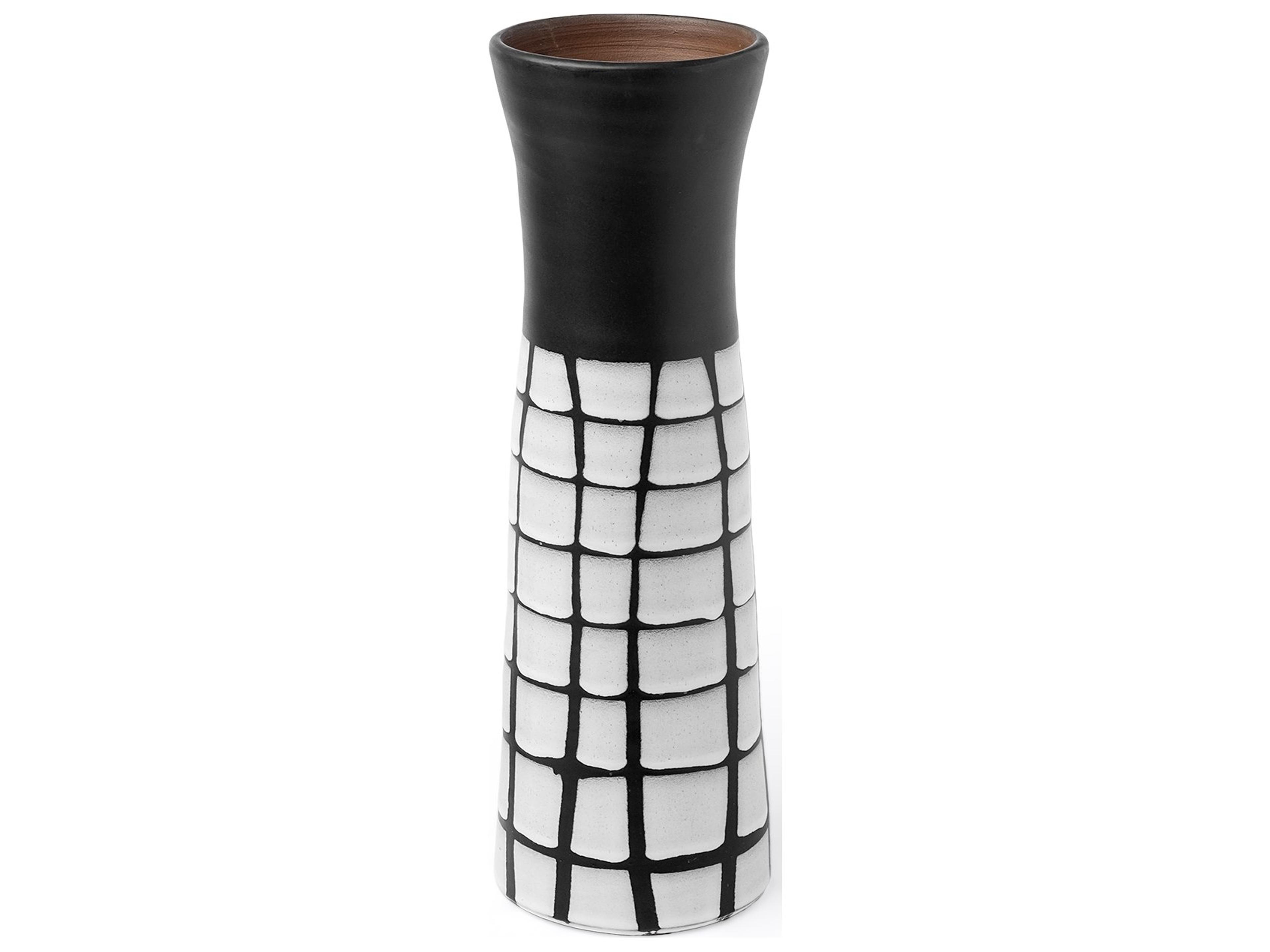 Luanda Large Black/White Large Ceramic Vase