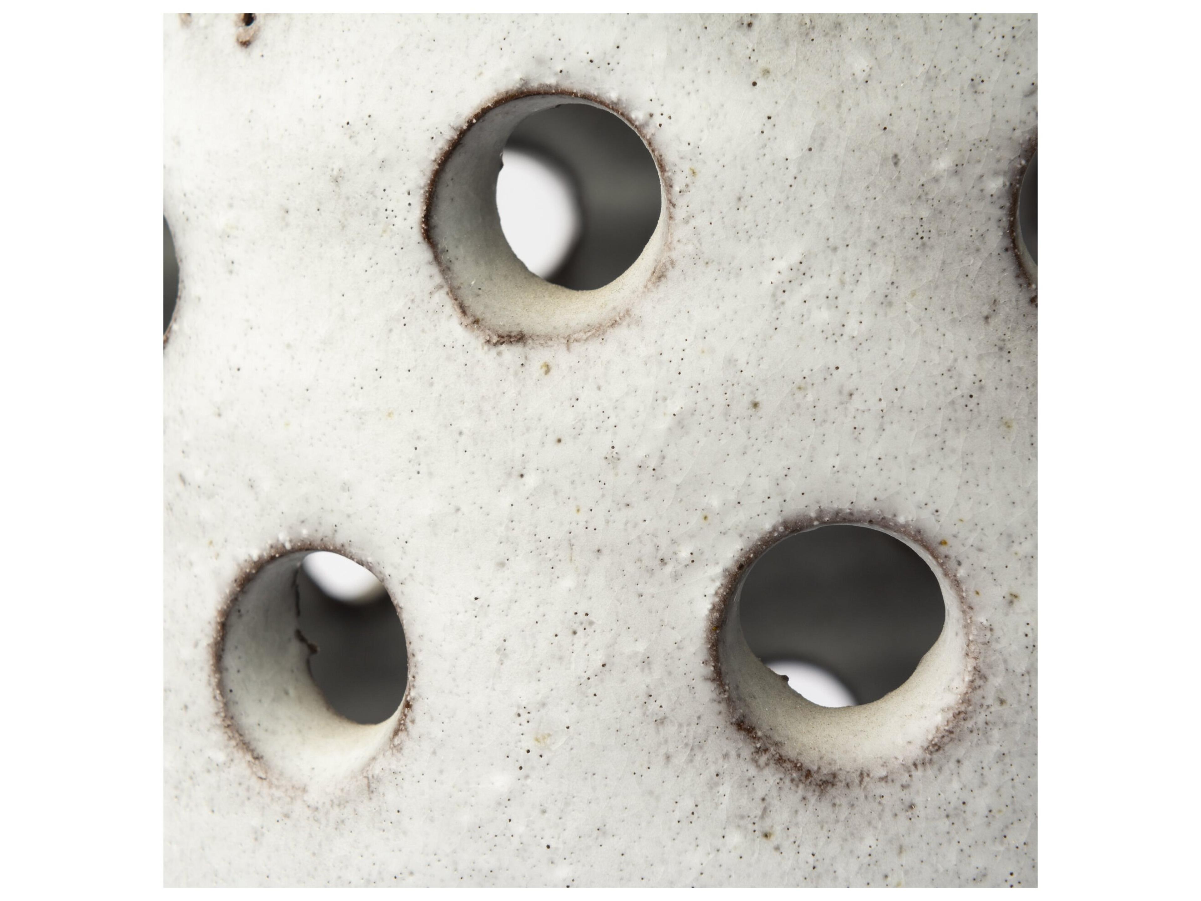 Mercana Canasta Large Rustic White Ceramic Decorative Vase