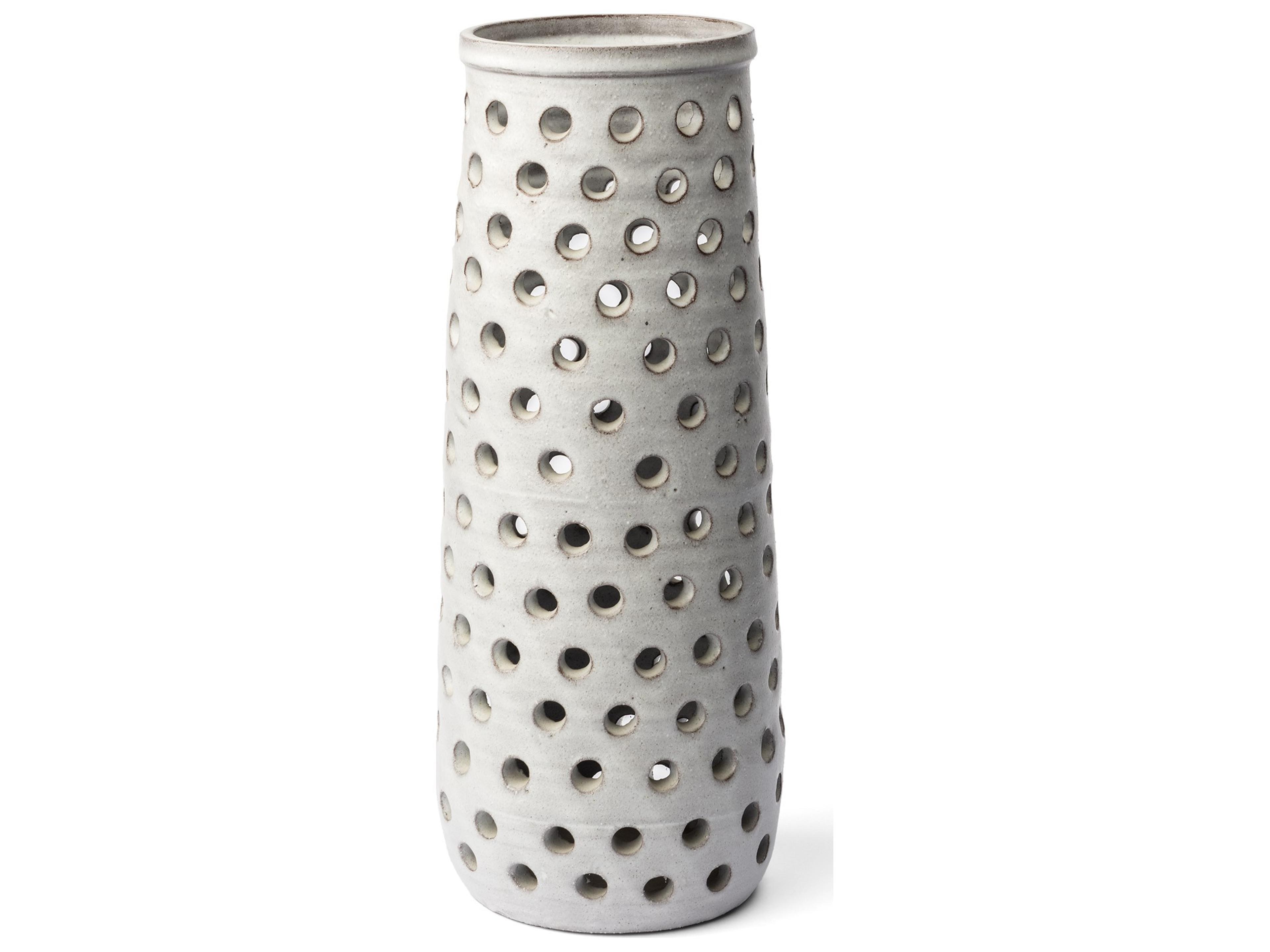 Canasta Large Rustic White Ceramic Decorative Vase
