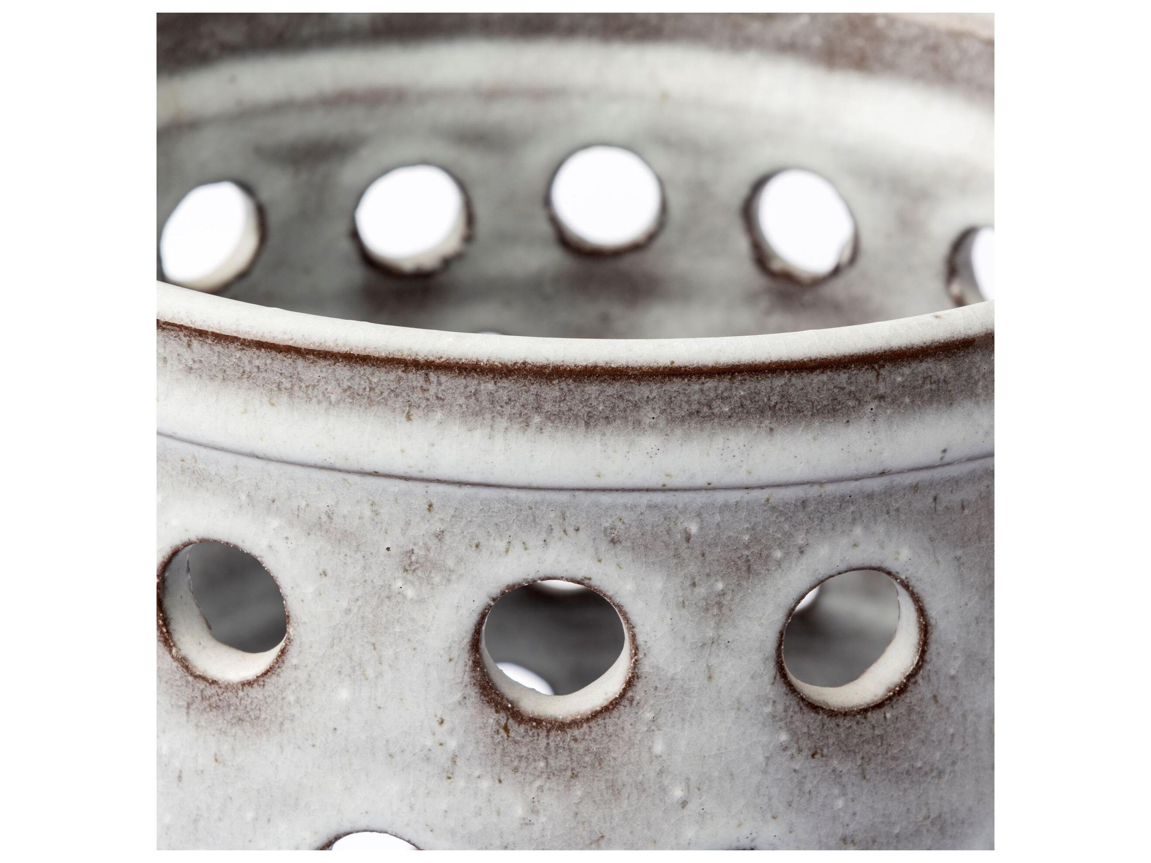 Mercana Canasta Large Rustic White Ceramic Decorative Vase