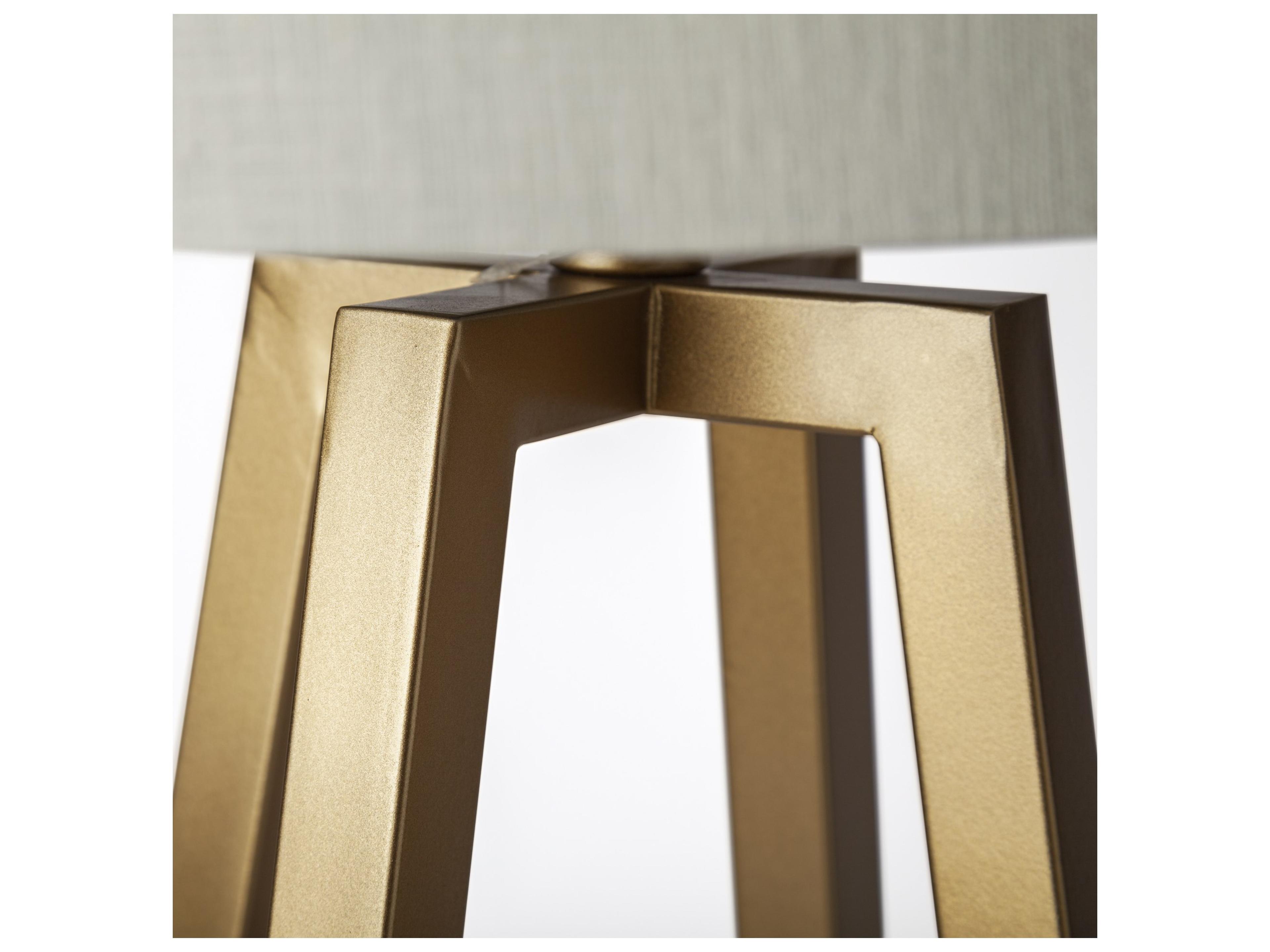 Mercana Raelynn (29"H) White-Linen Drum Shade w/ Gold Metal Frame Table Lamp