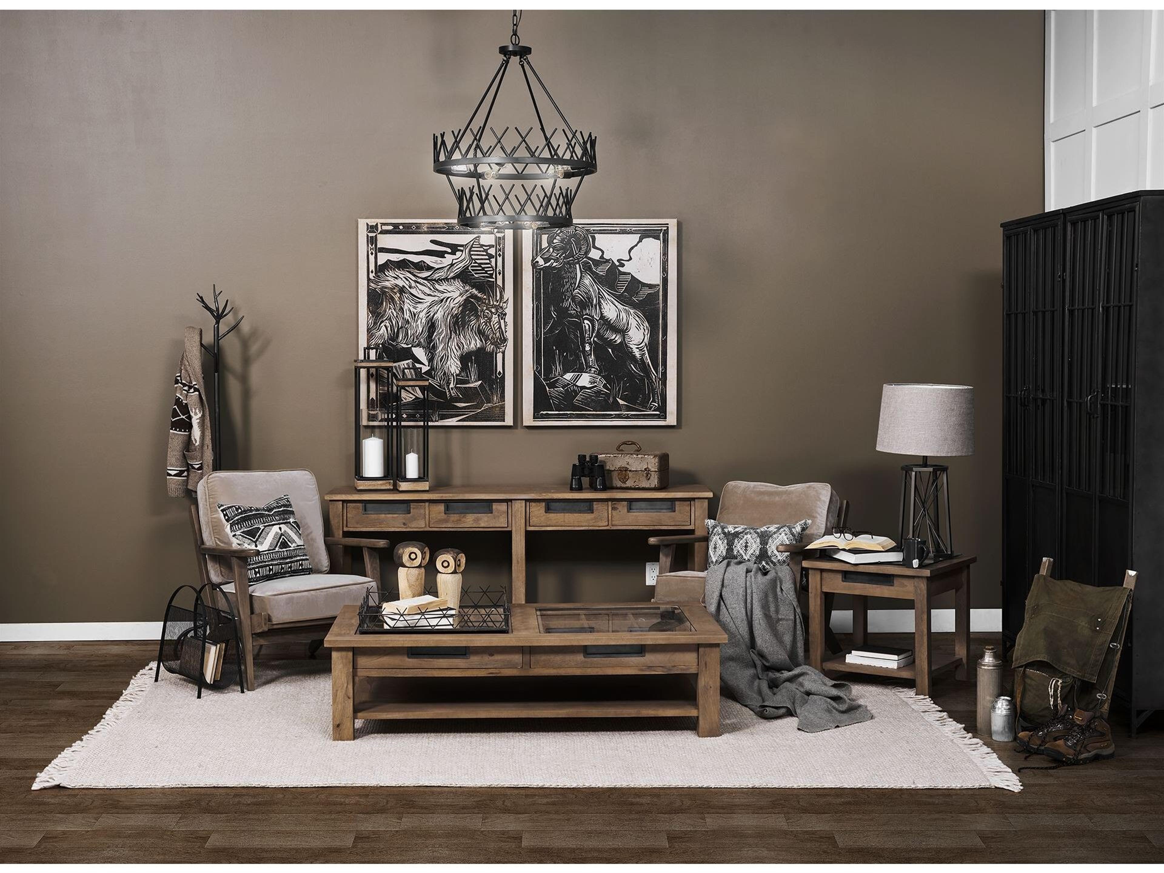 Mercana Raen (28.5"H) Gray Metal Octagonal Base w/Beige Shade Table Lamp