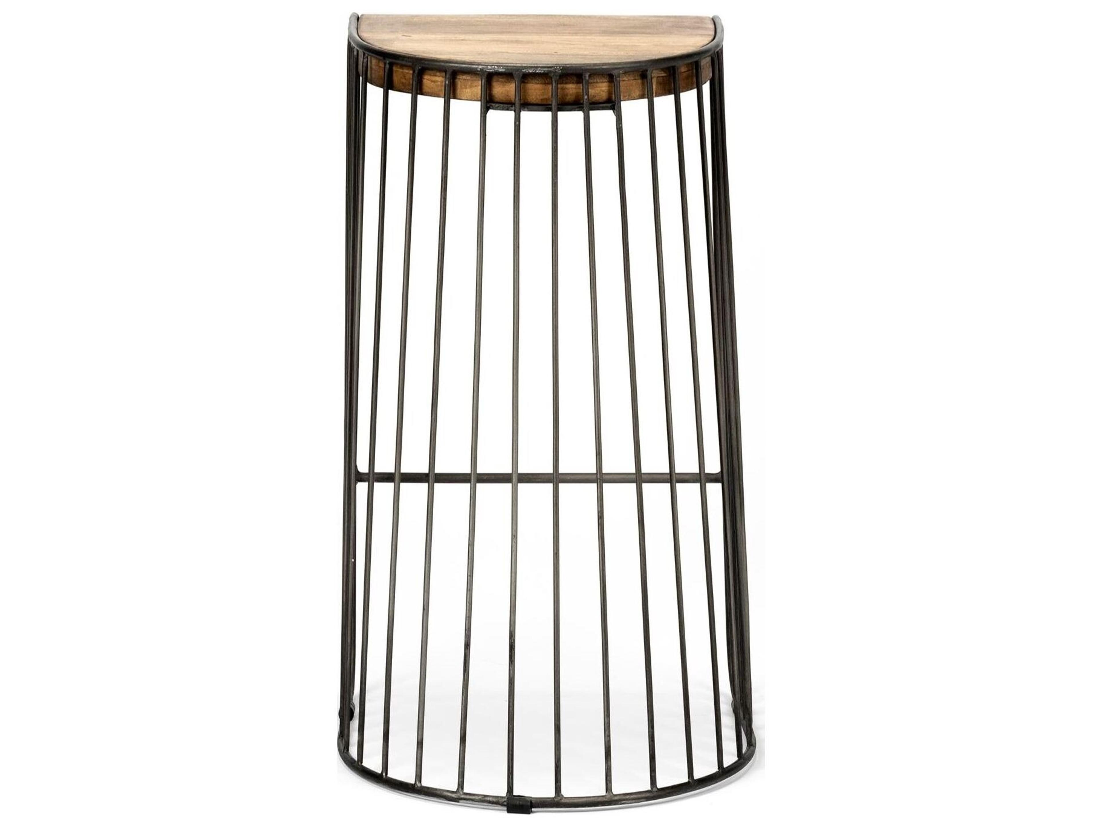 Mercana Seagram 30.5" Seat Height Brown Seat Black Metal Frame Stool