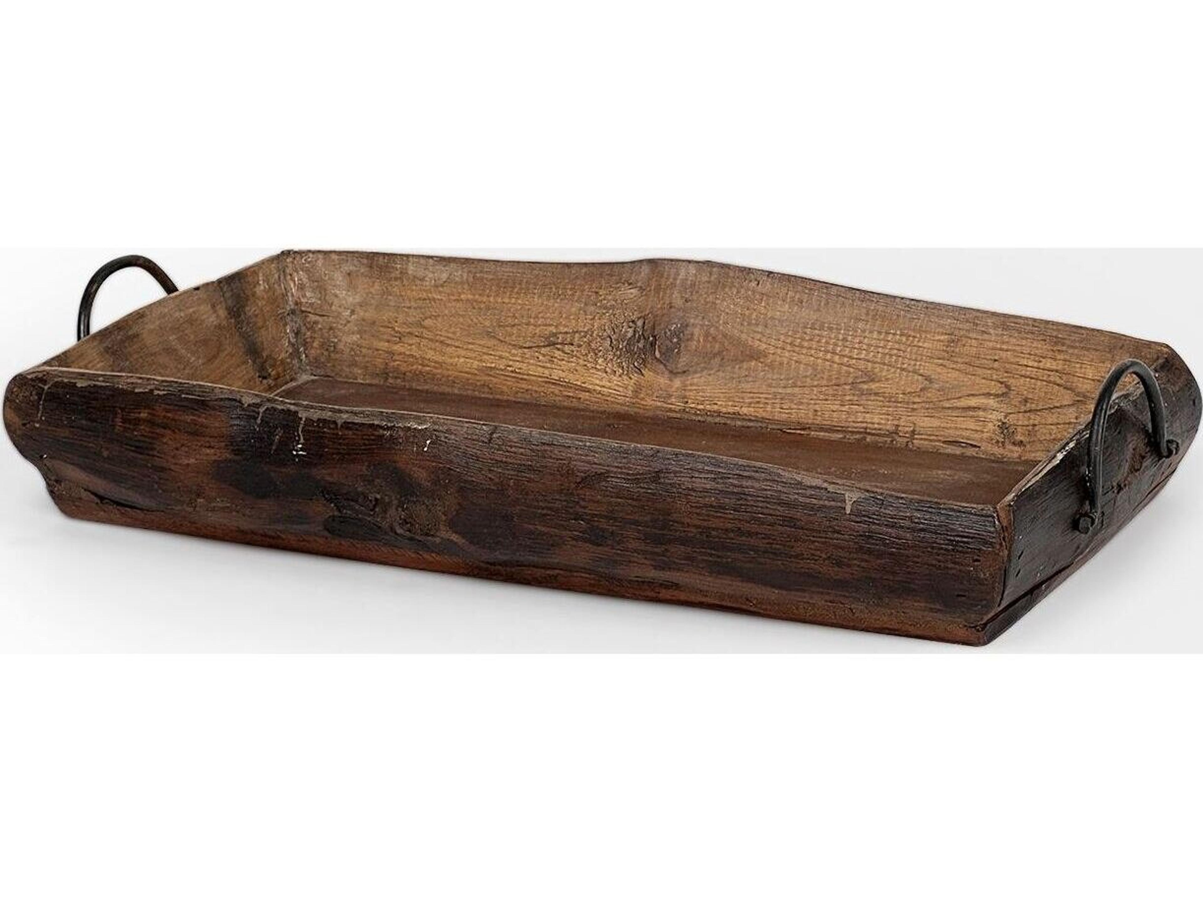 Mercana Durone (Set of 2) Brown Wooden Live Edge Serving Trays